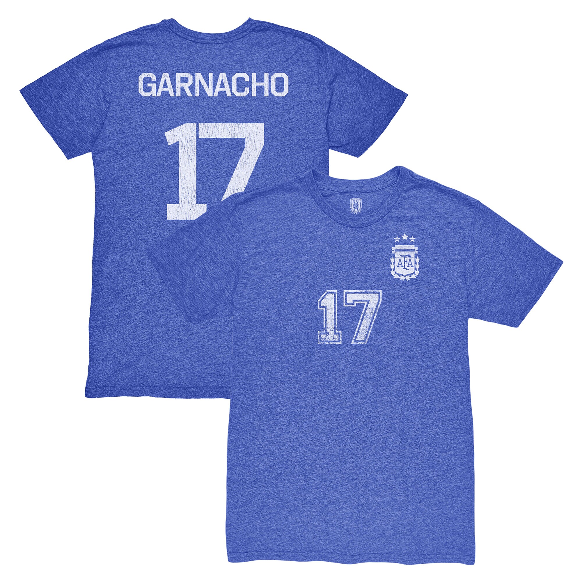 alejandro garnacho argentina national team 1863fc player vintage tri-blend t-shirt – blue Collection | Australia Football Jerseys And World Cup Kits