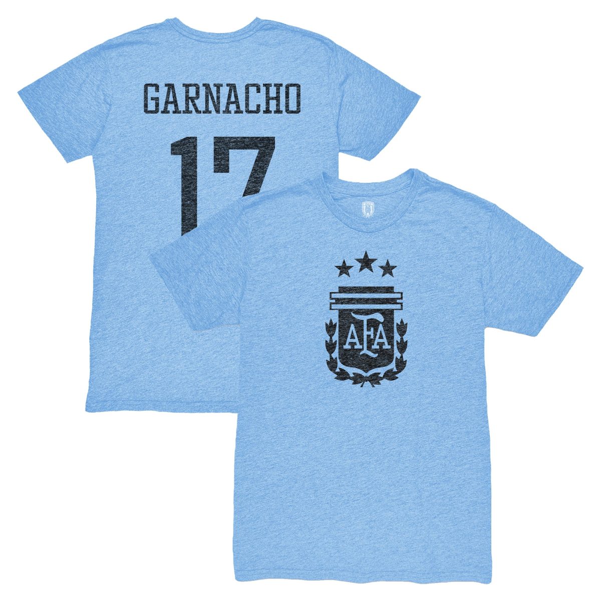 alejandro garnacho argentina national team 1863fc player vintage tri-blend t-shirt – light blue Collection | Australia Football Jerseys And World Cup Kits