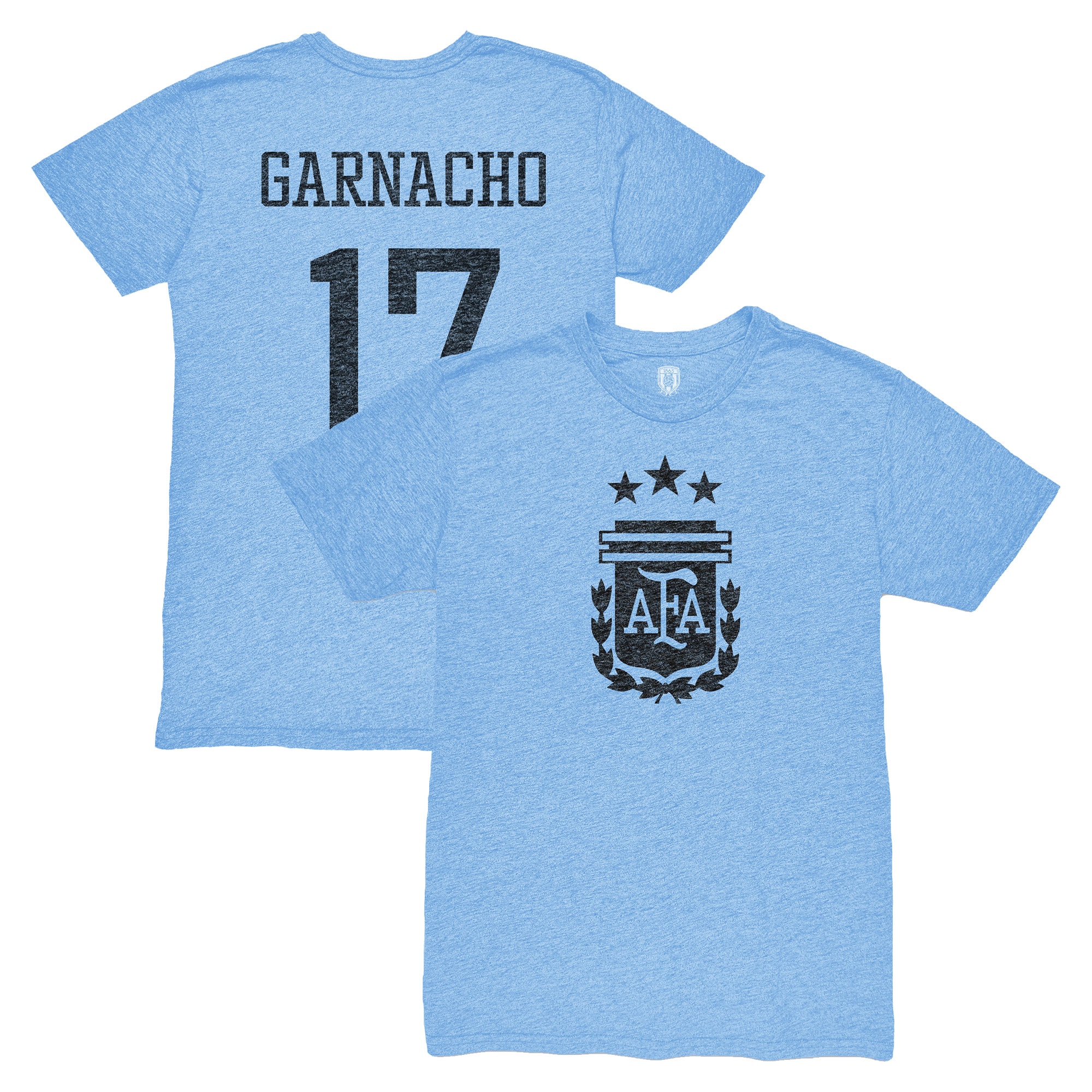 alejandro garnacho argentina national team 1863fc player vintage tri-blend t-shirt – light blue Collection | Australia Football Jerseys And World Cup Kits