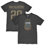 alexis mac allister argentina national team 1863fc player retro tri-blend t-shirt – heather black Collection | Australia Football Jerseys And World Cup Kits