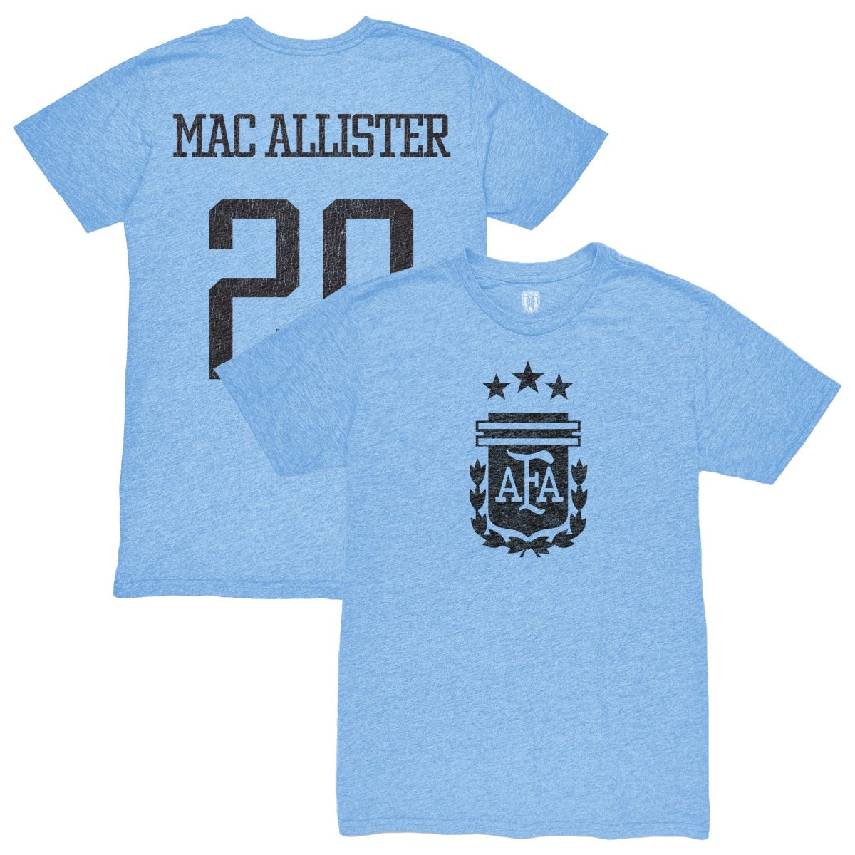 alexis mac allister argentina national team 1863fc player retro tri-blend t-shirt – light blue Collection | Australia Football Jerseys And World Cup Kits