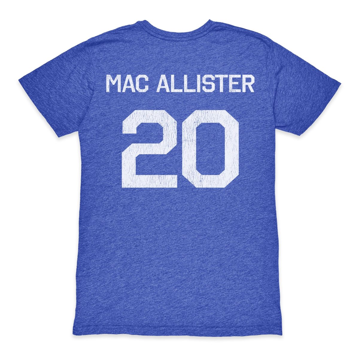 alexis mac allister argentina national team 1863fc retro name  number tri-blend t-shirt – blue Collection | Australia Football Jerseys And World Cup Kits