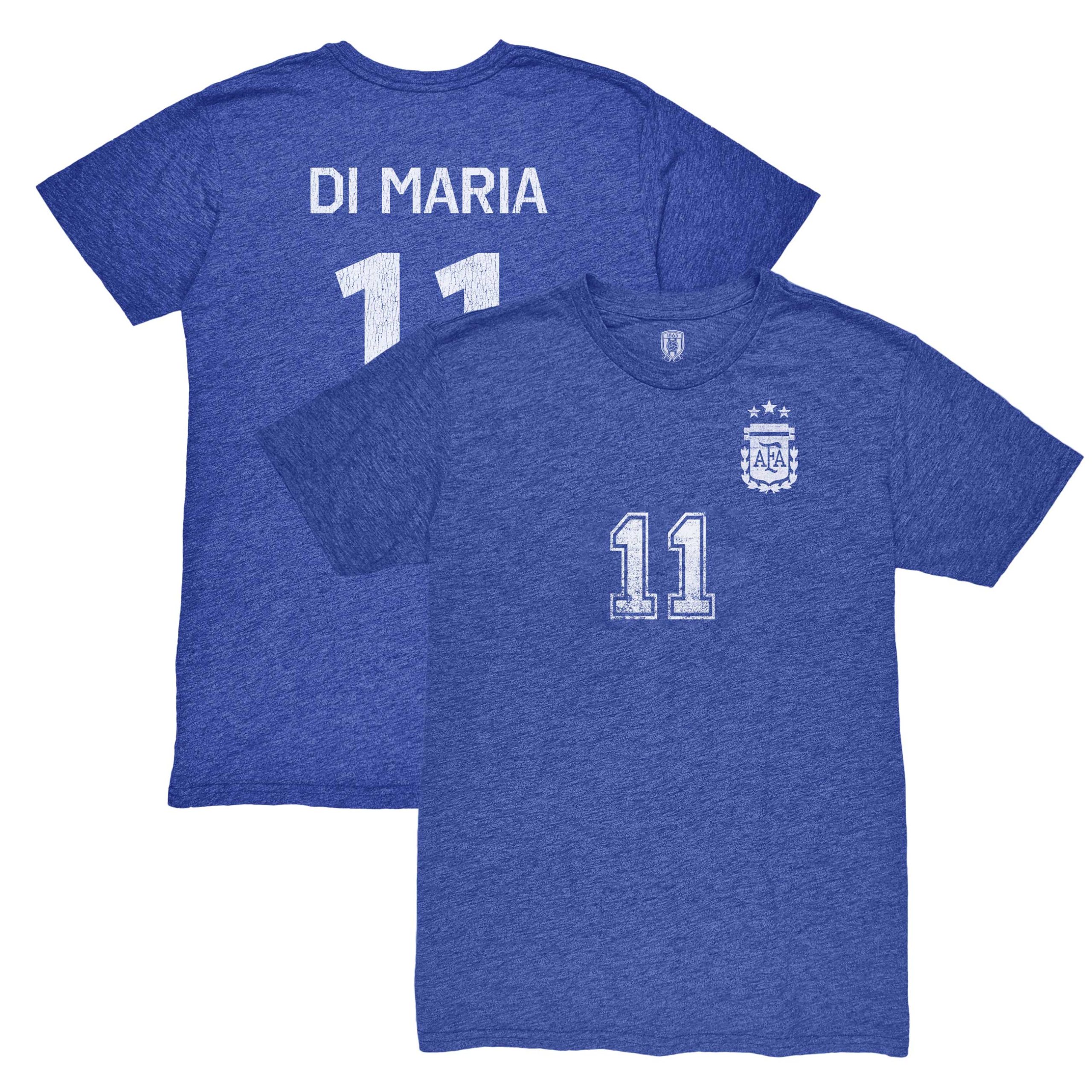 angel di maria argentina national team 1863fc retro player tri-blend t-shirt – blue Collection | Australia Football Jerseys And World Cup Kits