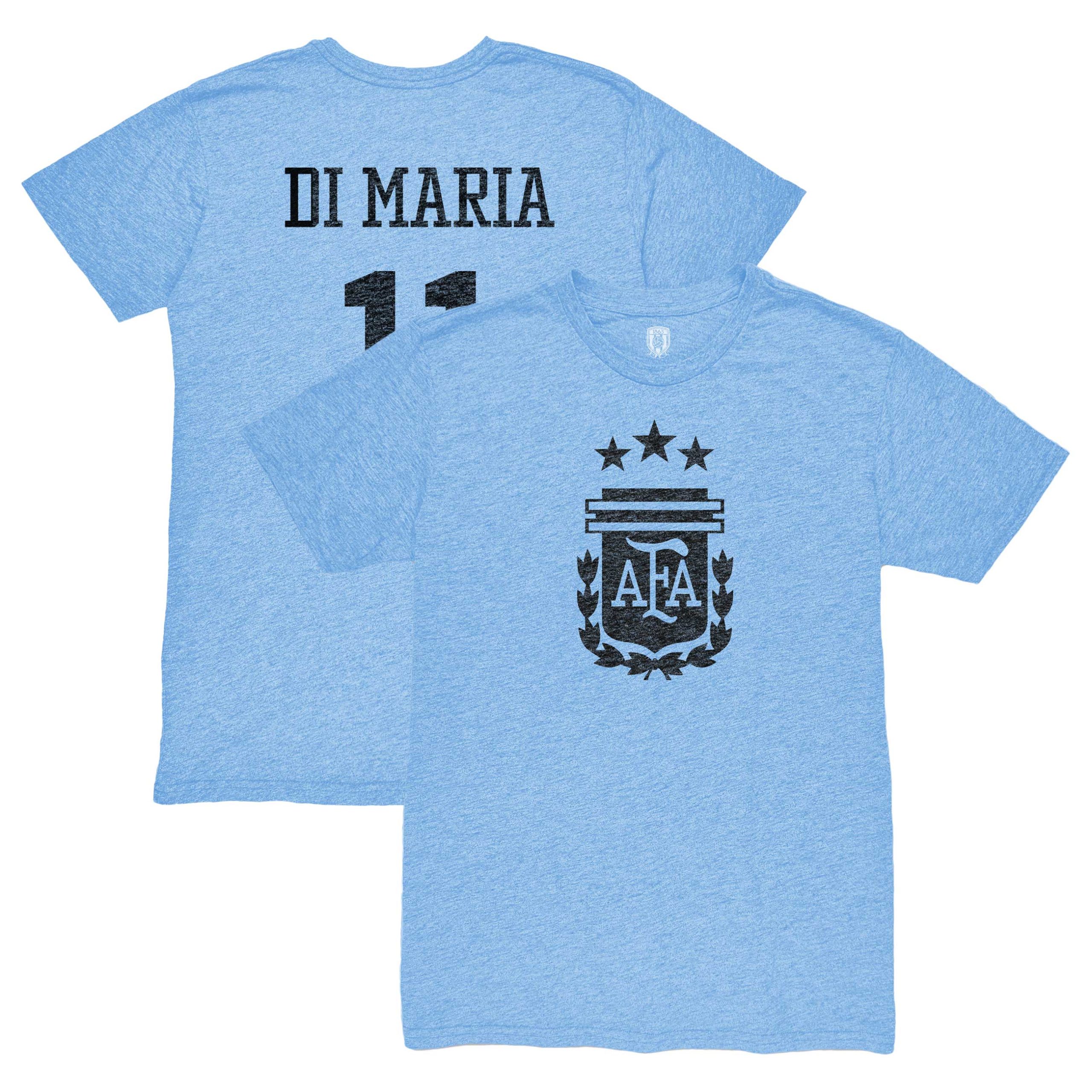 angel di maria argentina national team 1863fc retro player tri-blend t-shirt – light blue Collection | Australia Football Jerseys And World Cup Kits