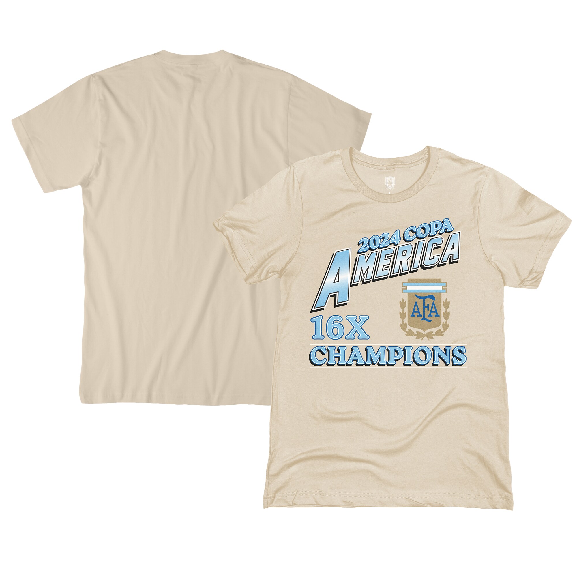 argentina national team 1863fc 16-time copa america champions t-shirt – cream Collection | Australia Football Jerseys And World Cup Kits