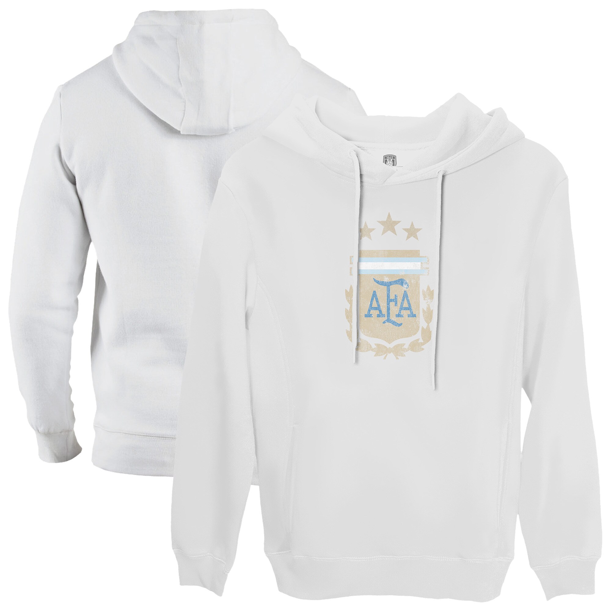 argentina national team 1863fc color badge fleece pullover hoodie – white Collection | Australia Football Jerseys And World Cup Kits