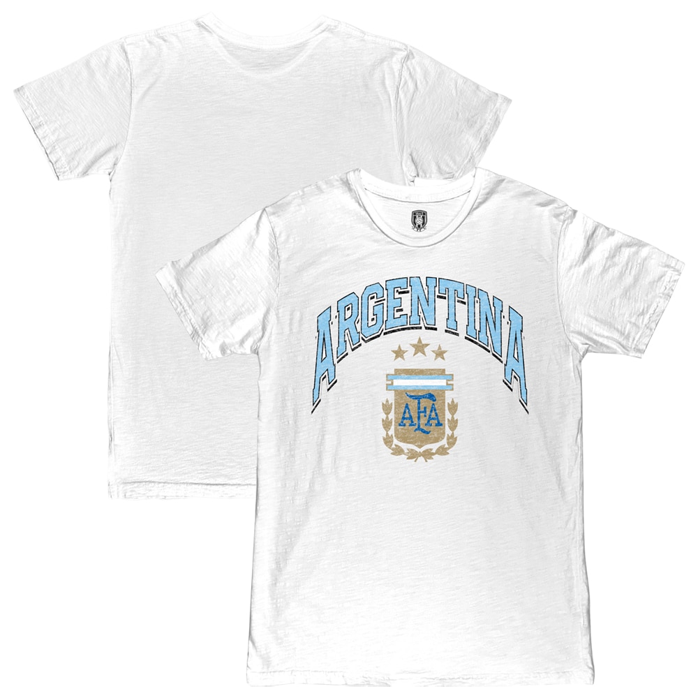 argentina national team 1863fc retro wordmark t-shirt – white Collection | Australia Football Jerseys And World Cup Kits