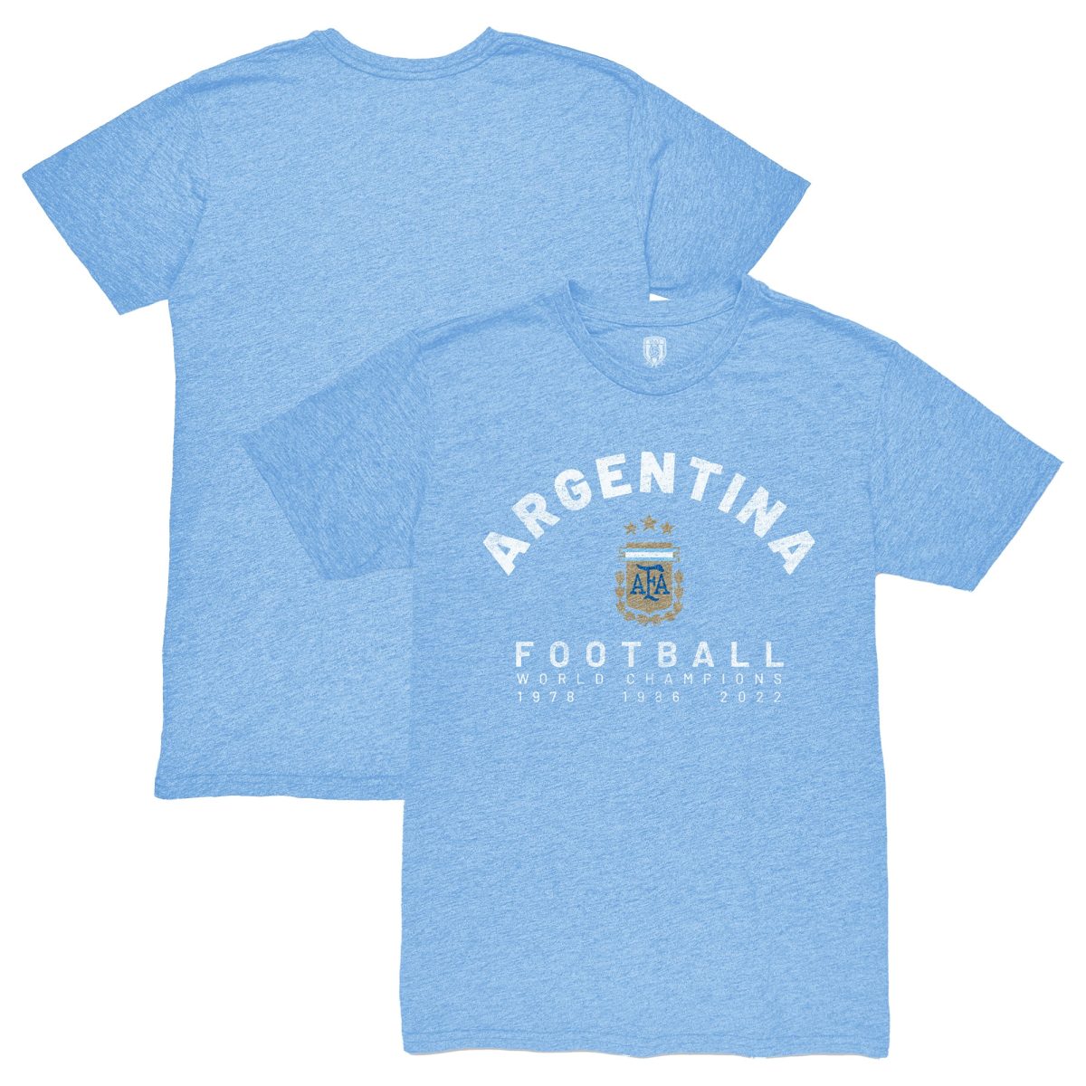 argentina national team 1863fc three-time world champions tri-blend t-shirt – light blue Collection | Australia Football Jerseys And World Cup Kits
