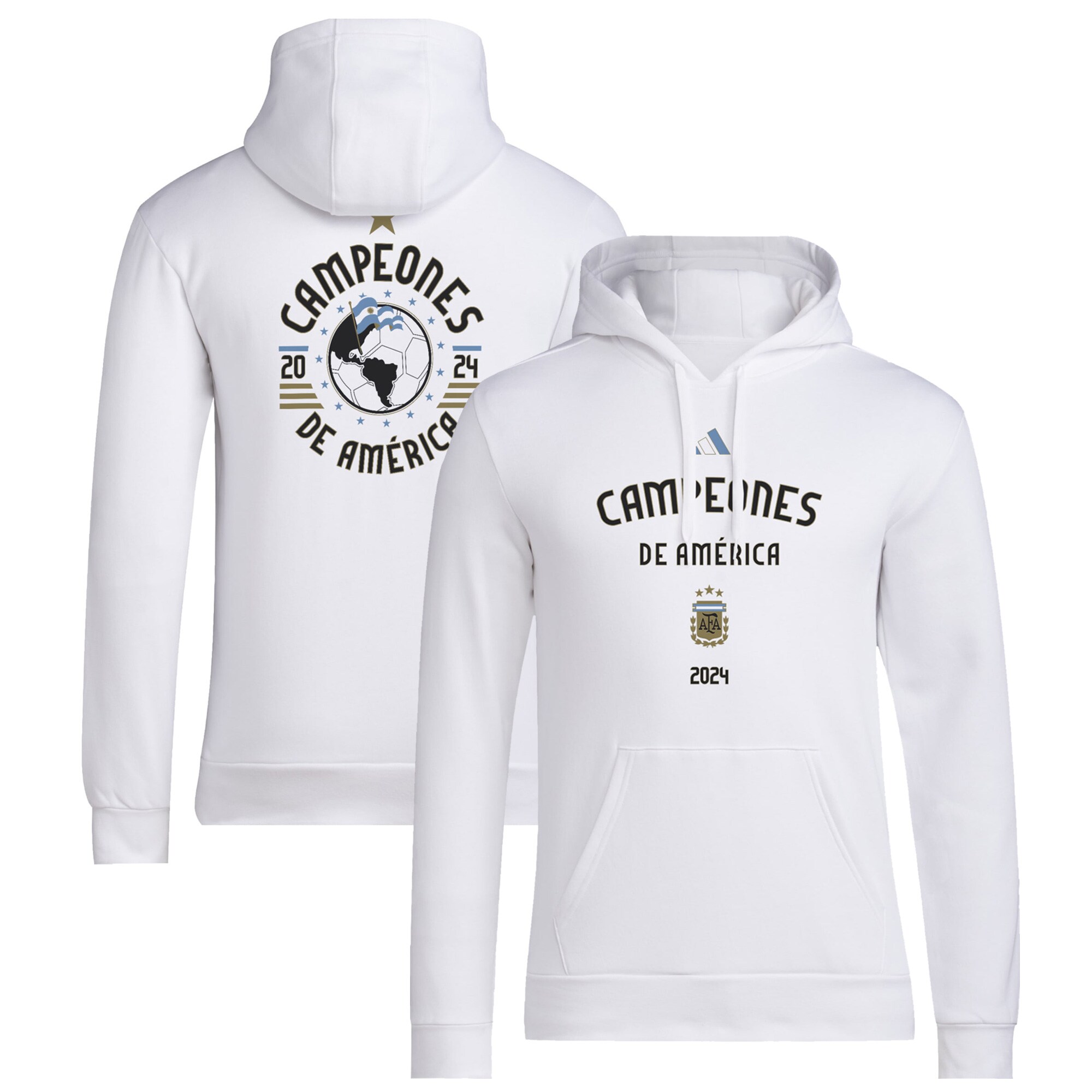 argentina national team adidas 2024 copa america champions pullover hoodie – white Collection | Australia Football Jerseys And World Cup Kits