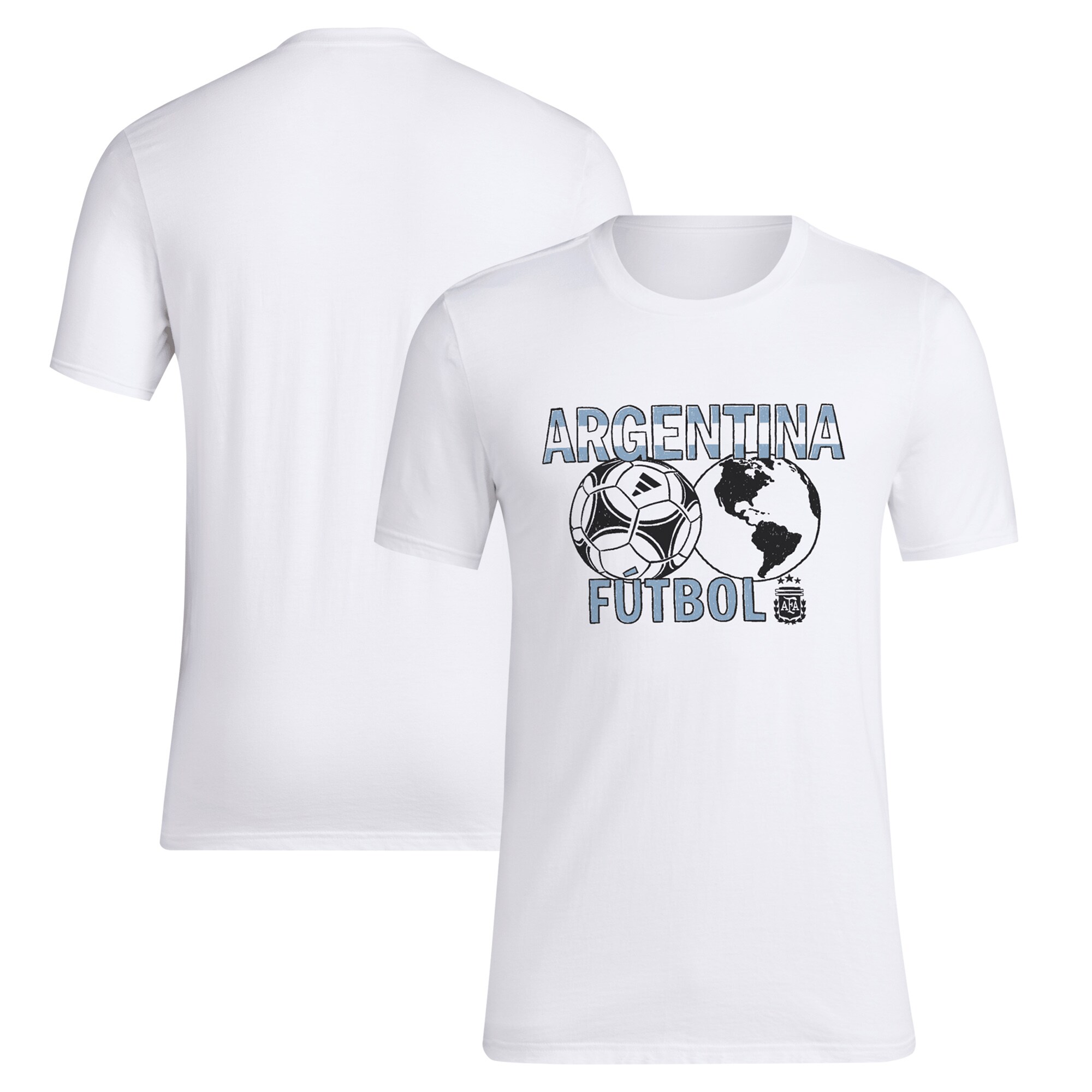 argentina national team adidas around the world t-shirt – white Collection | Australia Football Jerseys And World Cup Kits