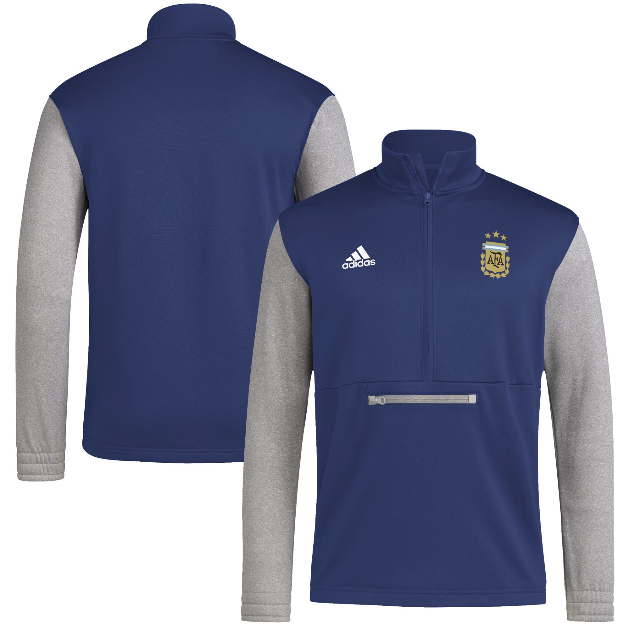 argentina national team adidas crest long sleeve half-zip top – navy Collection | Australia Football Jerseys And World Cup Kits