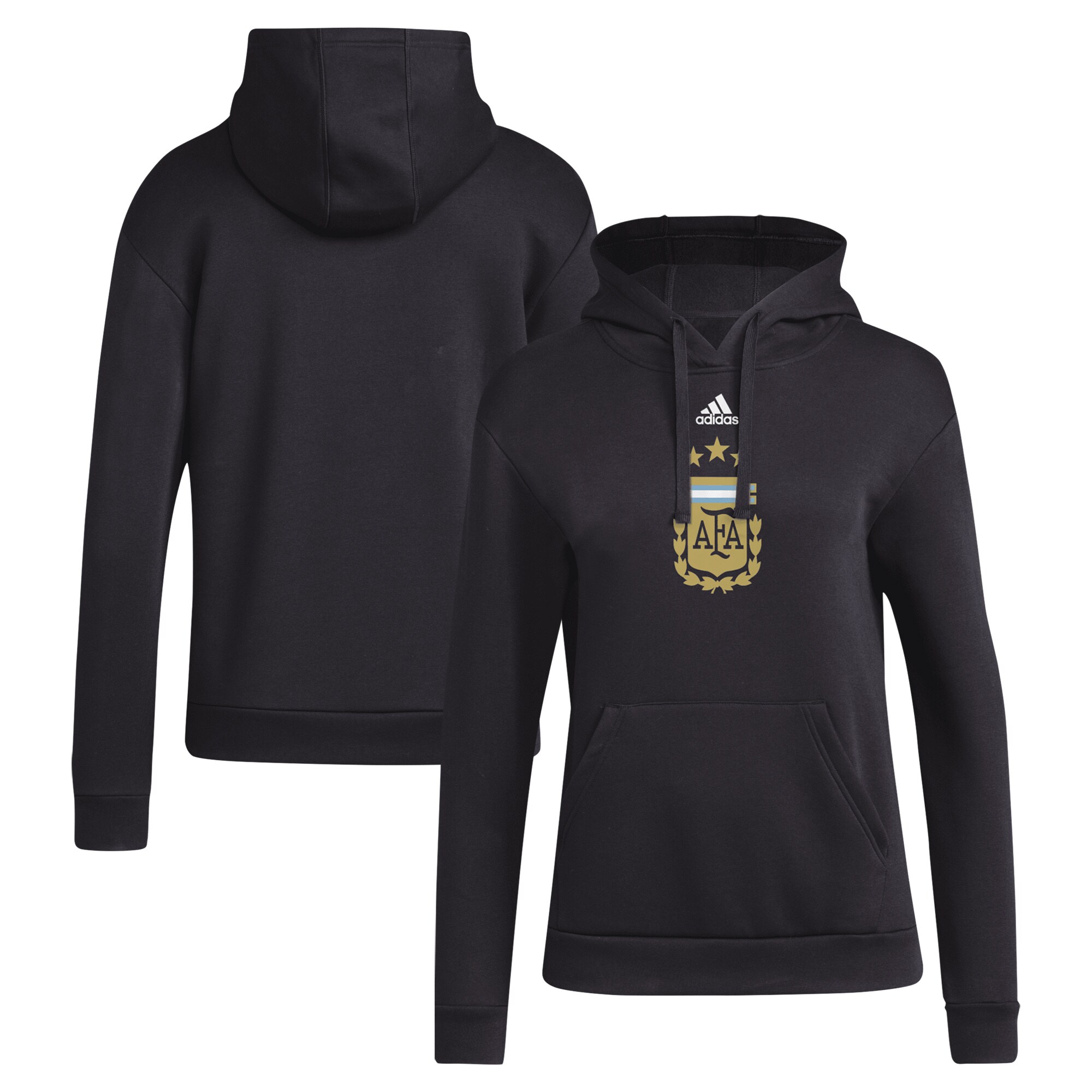 argentina national team adidas womens crest pullover hoodie – black Collection | Australia Football Jerseys And World Cup Kits