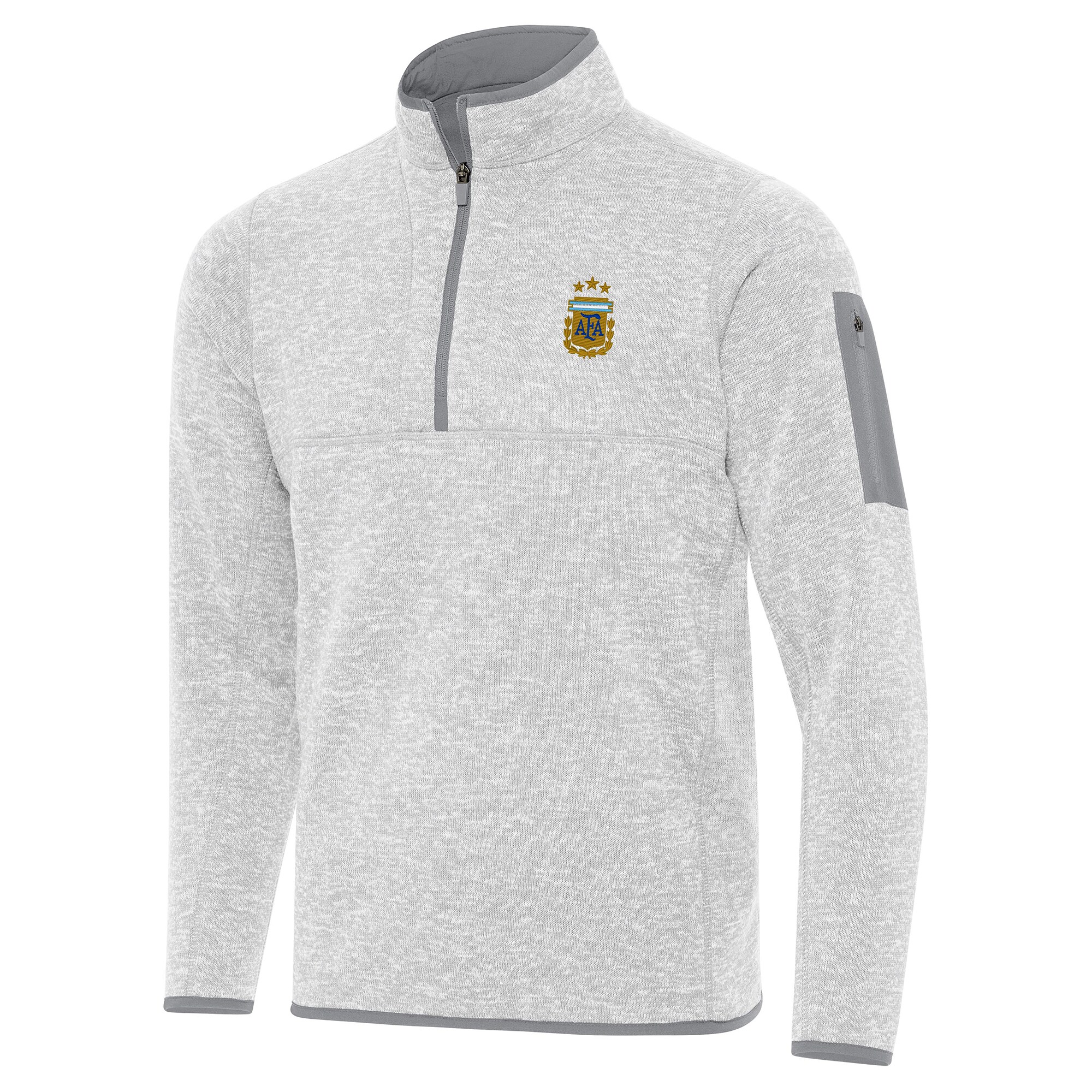 argentina national team antigua fortune quarter-zip pullover jacket – heather gray Collection | Australia Football Jerseys And World Cup Kits