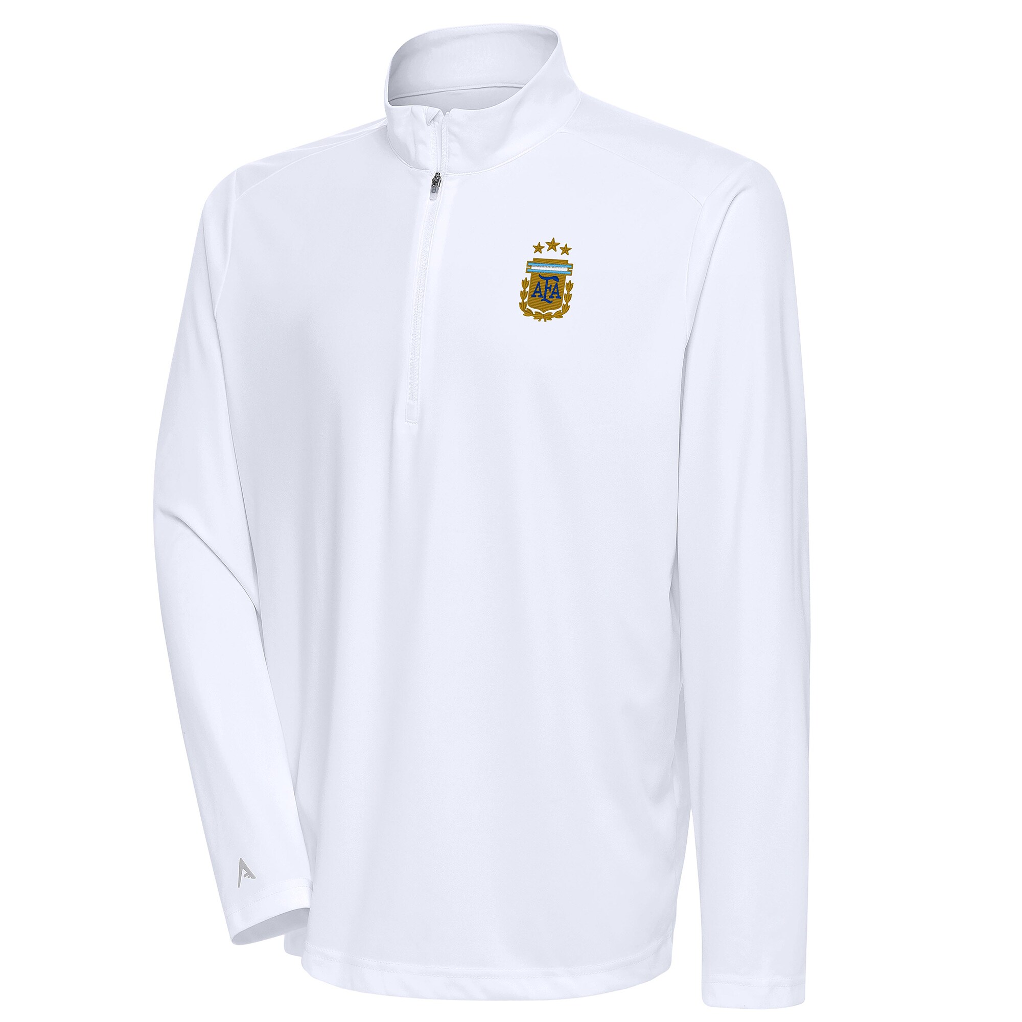 argentina national team antigua tribute quarter-zip pullover top – white Collection | Australia Football Jerseys And World Cup Kits