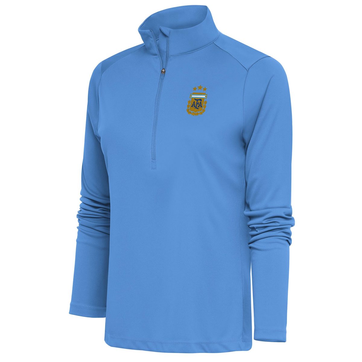 argentina national team antigua womens tribute half-zip pullover top – powder blue Collection | Australia Football Jerseys And World Cup Kits