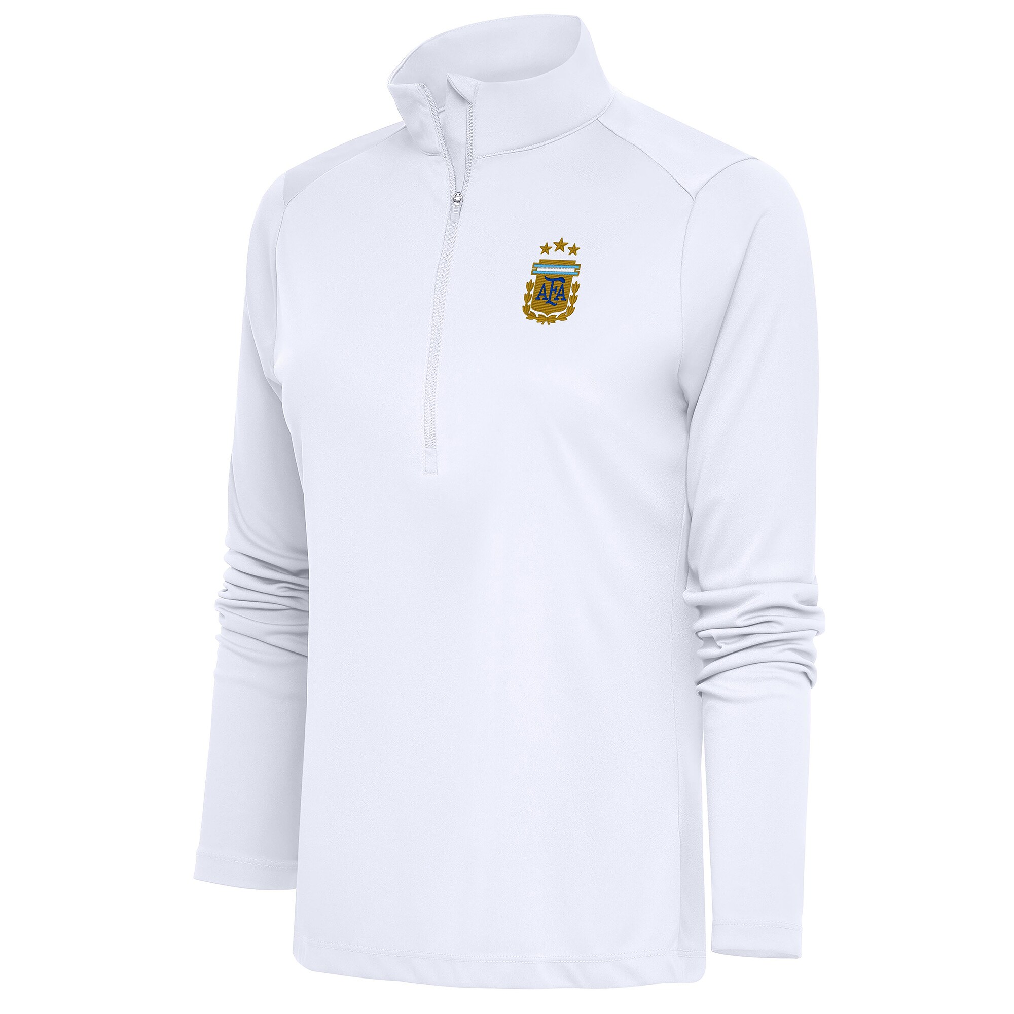 argentina national team antigua womens tribute half-zip pullover top – white Collection | Australia Football Jerseys And World Cup Kits