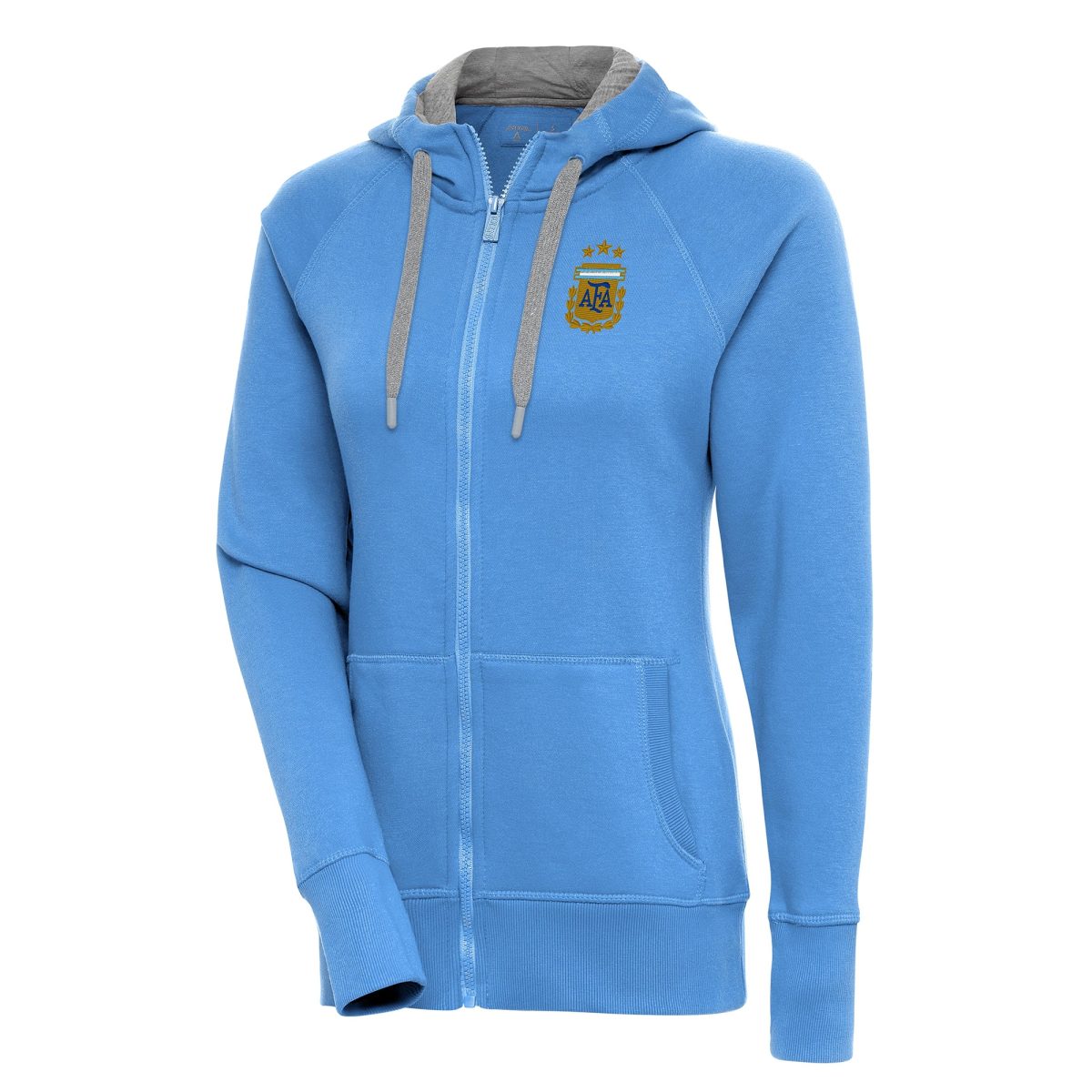 argentina national team antigua womens victory full-zip hoodie – powder blue Collection | Australia Football Jerseys And World Cup Kits