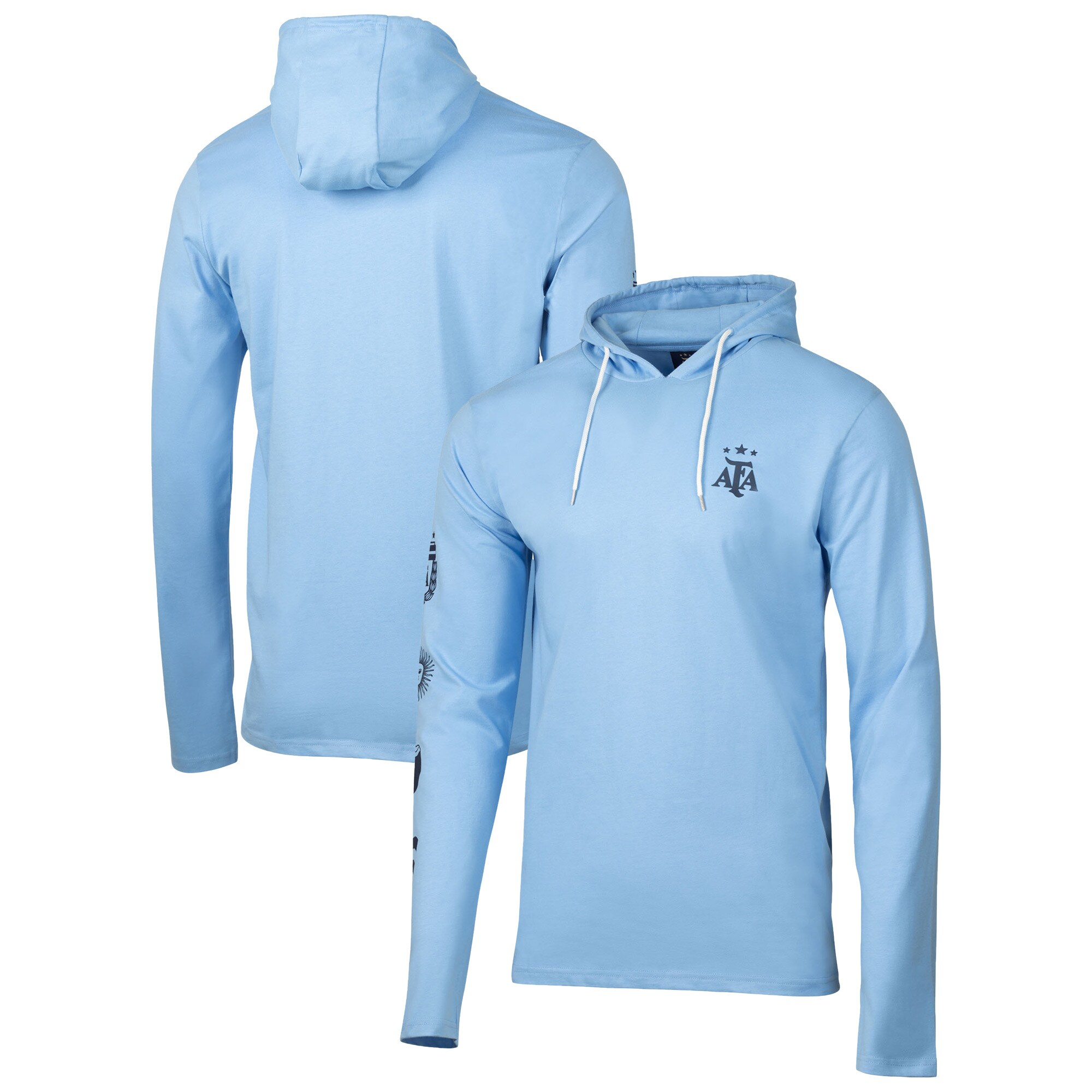 argentina national team sport design sweden relaxed hooded long sleeve t-shirt – light blue Collection | Australia Football Jerseys And World Cup Kits
