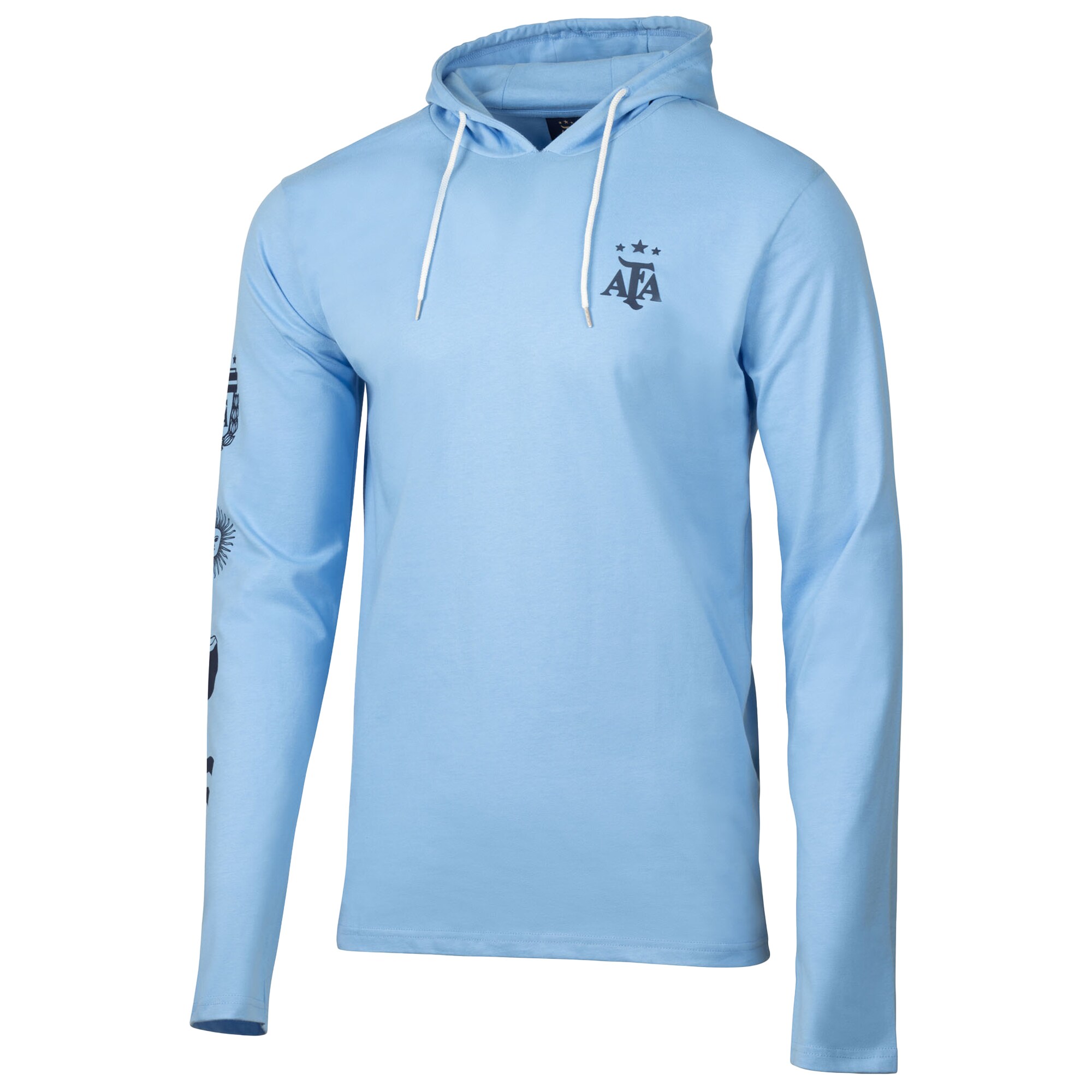 argentina national team sport design sweden relaxed hooded long sleeve t-shirt – light blue Collection | Australia Football Jerseys And World Cup Kits