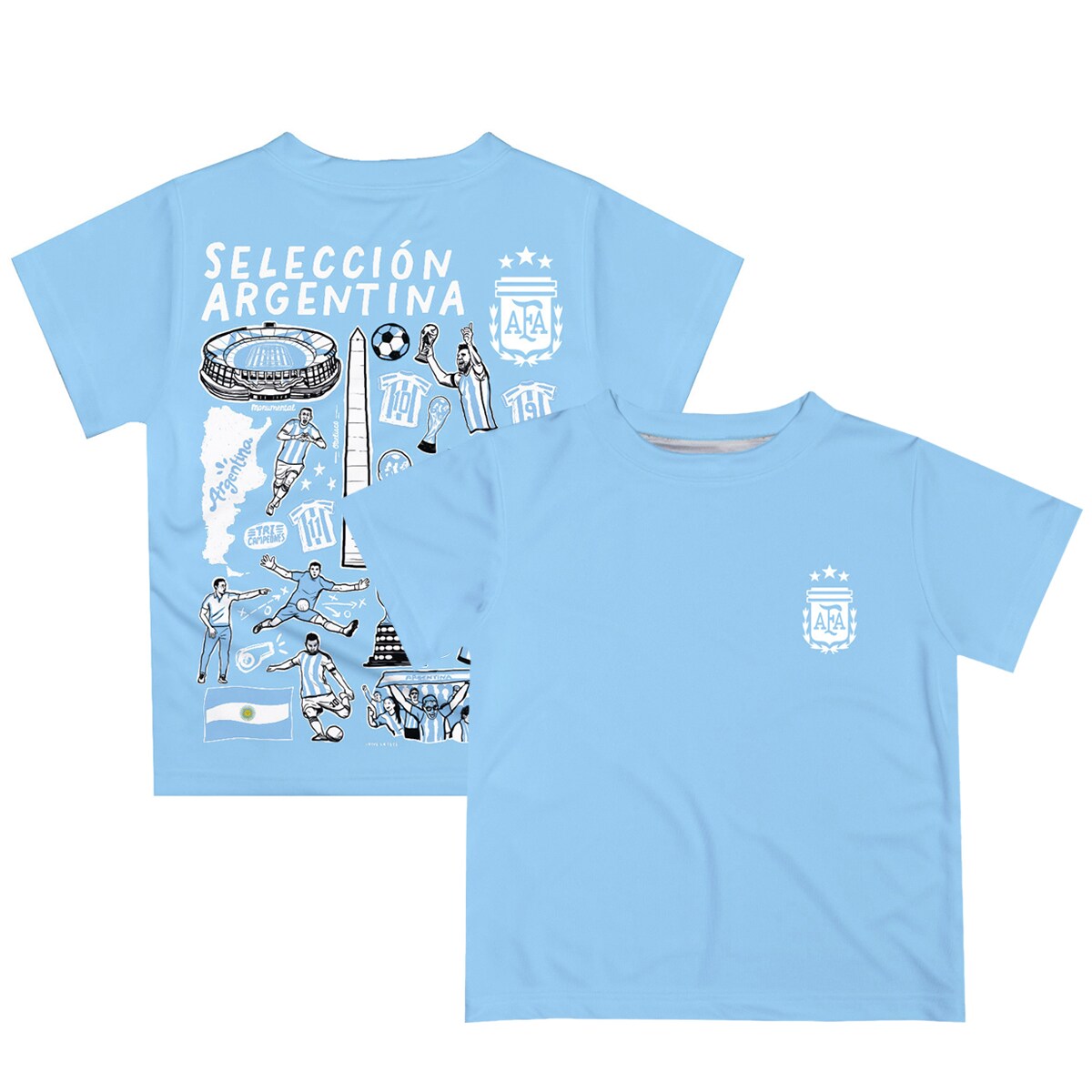 argentina national team vive la fete toddler impressions artwork t-shirt – light blue Collection | Australia Football Jerseys And World Cup Kits