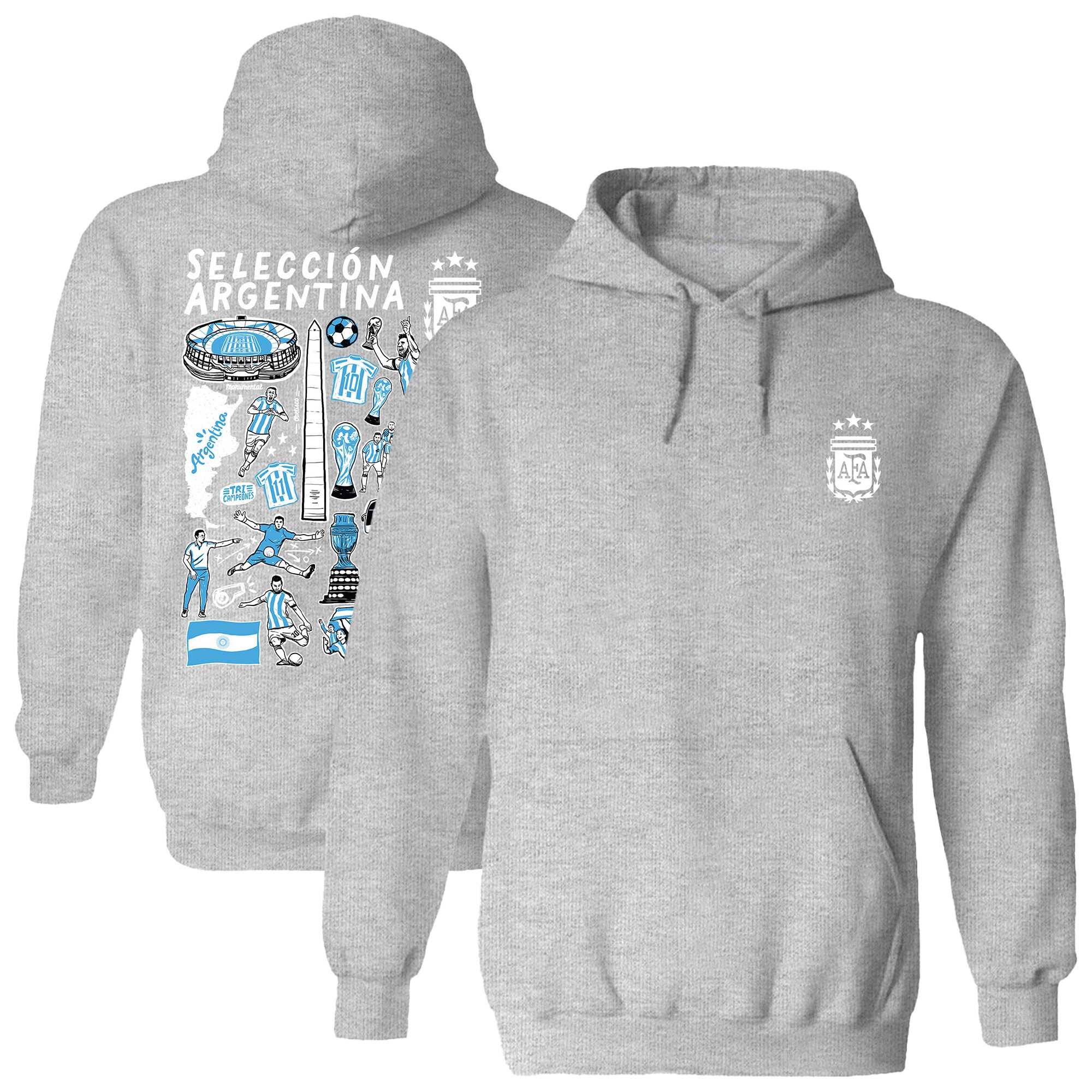 argentina national team vive la fete womens impressions artwork pullover hoodie – gray Collection | Australia Football Jerseys And World Cup Kits