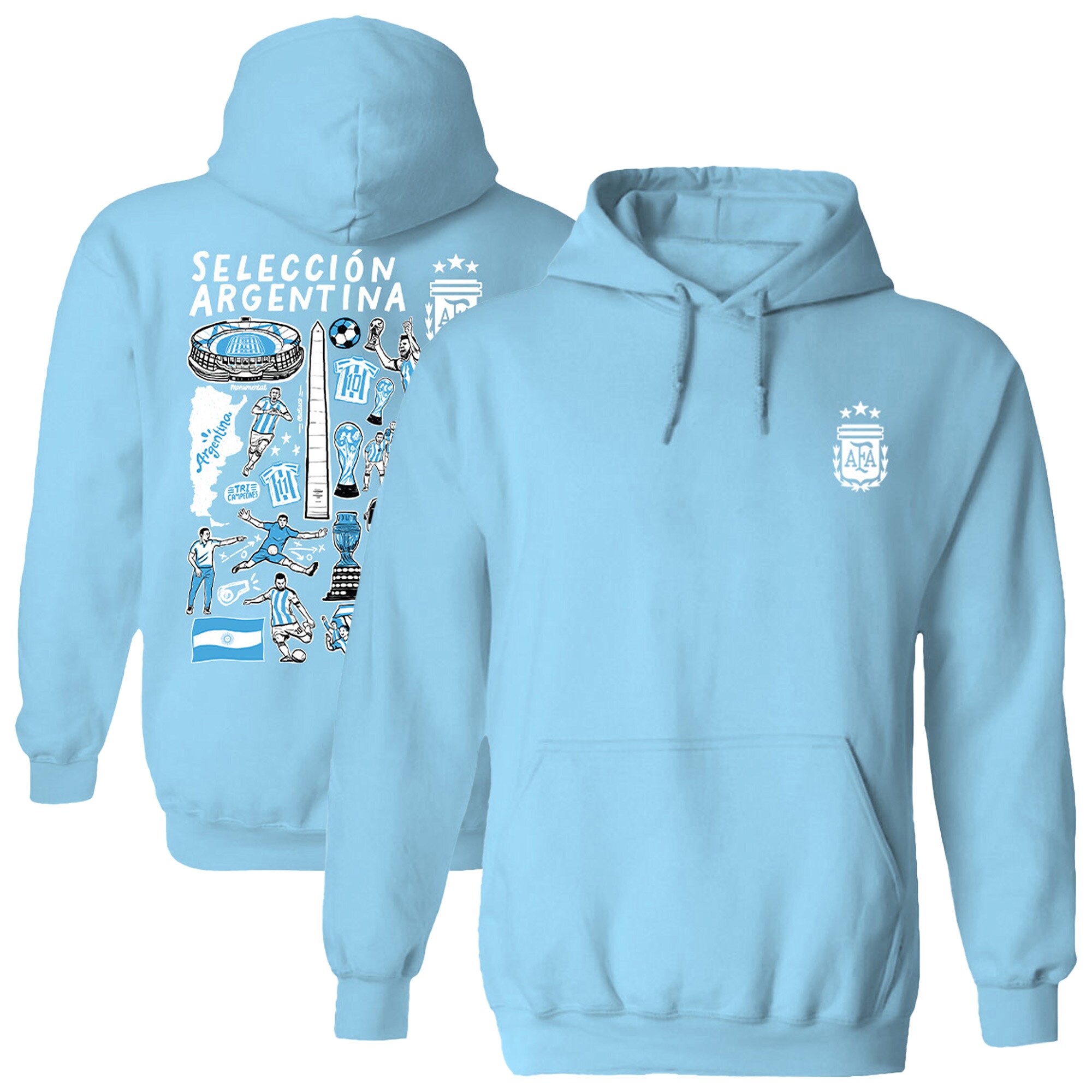 argentina national team vive la fete womens impressions artwork pullover hoodie – light blue Collection | Australia Football Jerseys And World Cup Kits