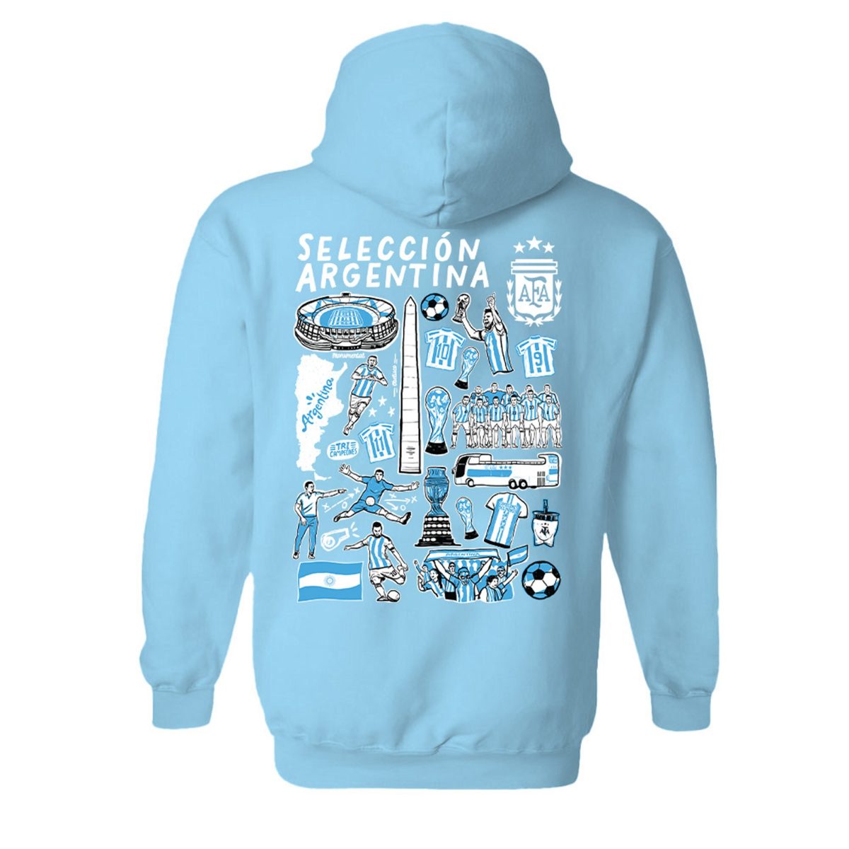 argentina national team vive la fete womens impressions artwork pullover hoodie – light blue Collection | Australia Football Jerseys And World Cup Kits