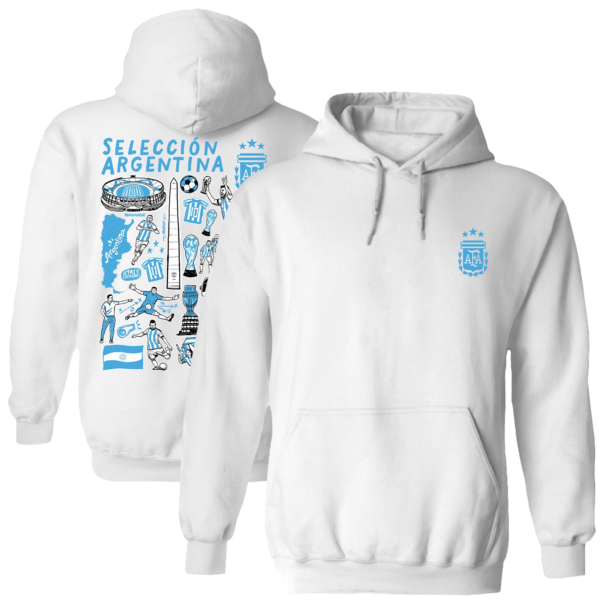 argentina national team vive la fete womens impressions artwork pullover hoodie – white Collection | Australia Football Jerseys And World Cup Kits