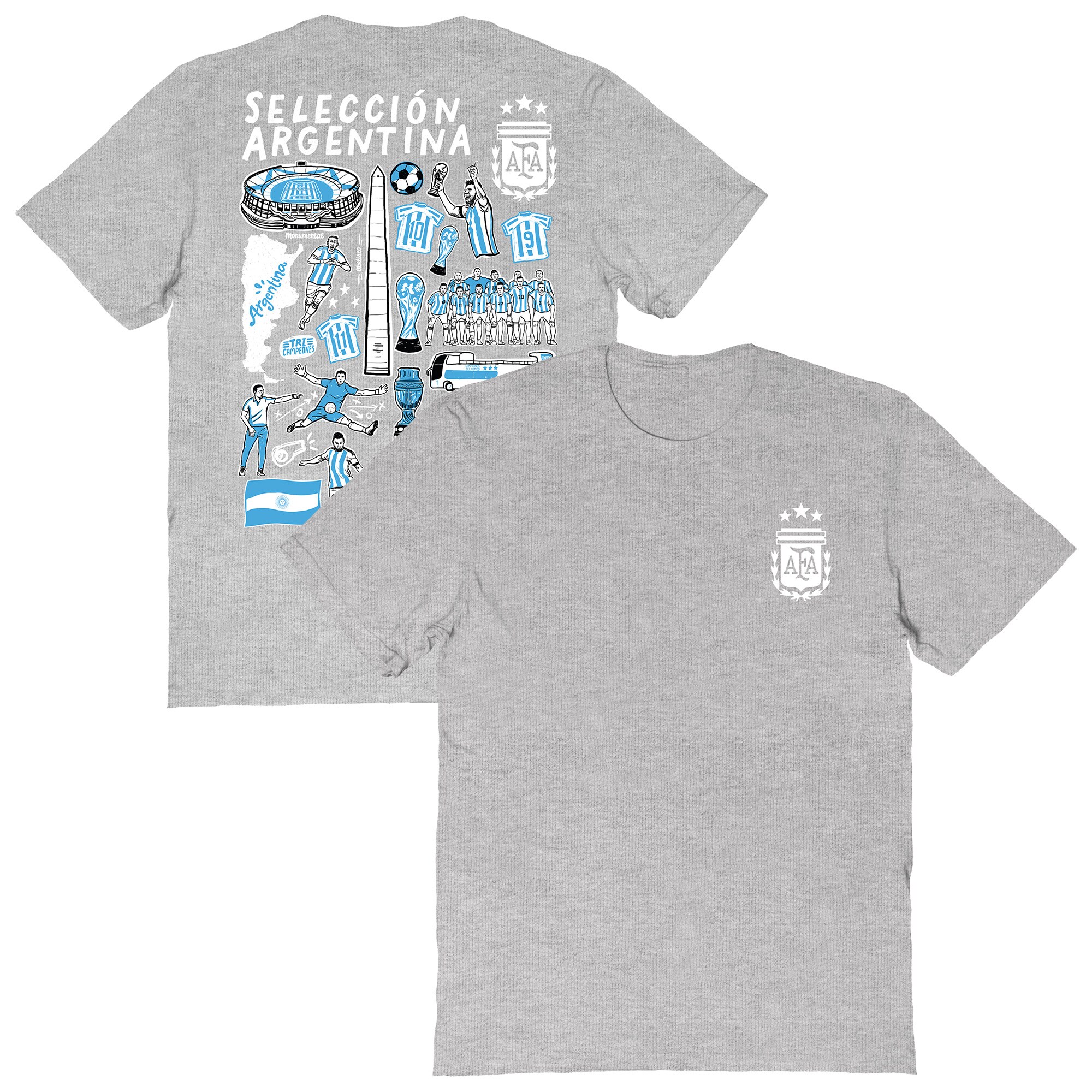 argentina national team vive la fete womens impressions artwork t-shirt – heather gray Collection | Australia Football Jerseys And World Cup Kits