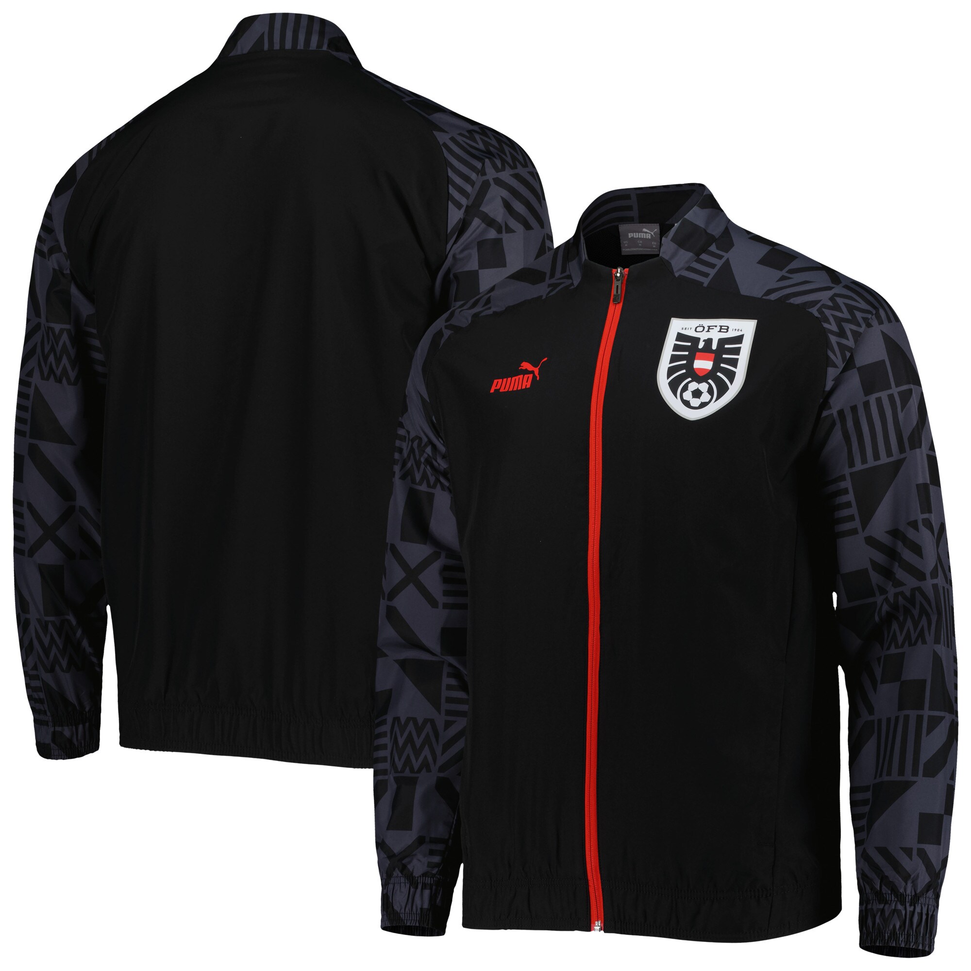 austria national team puma pre-match raglan full-zip training jacket – black Collection | Australia Football Jerseys And World Cup Kits