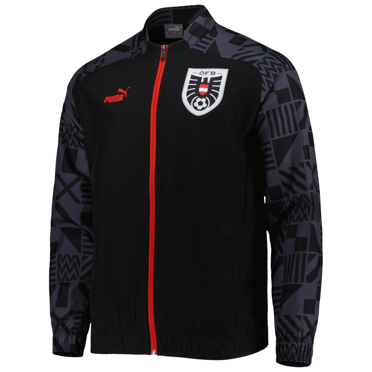austria national team puma pre-match raglan full-zip training jacket – black Collection | Australia Football Jerseys And World Cup Kits