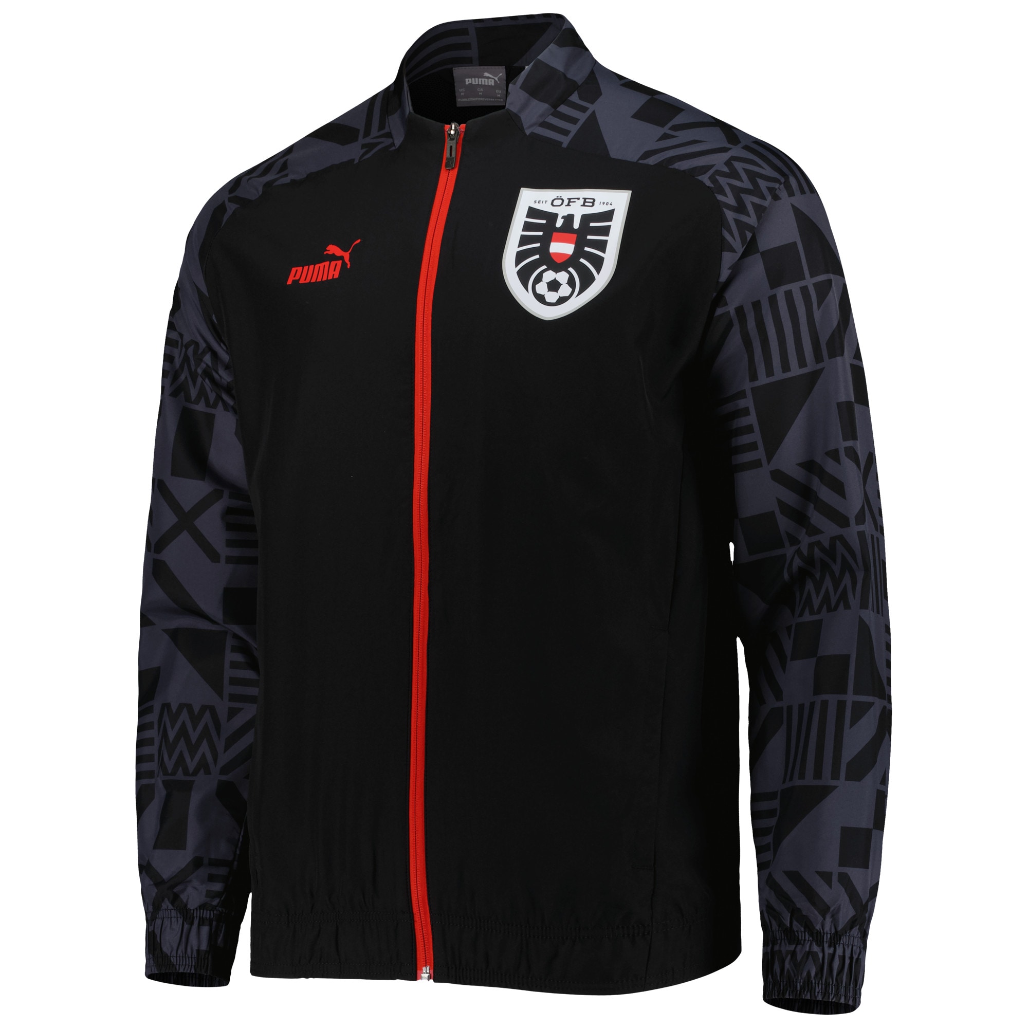 austria national team puma pre-match raglan full-zip training jacket – black Collection | Australia Football Jerseys And World Cup Kits