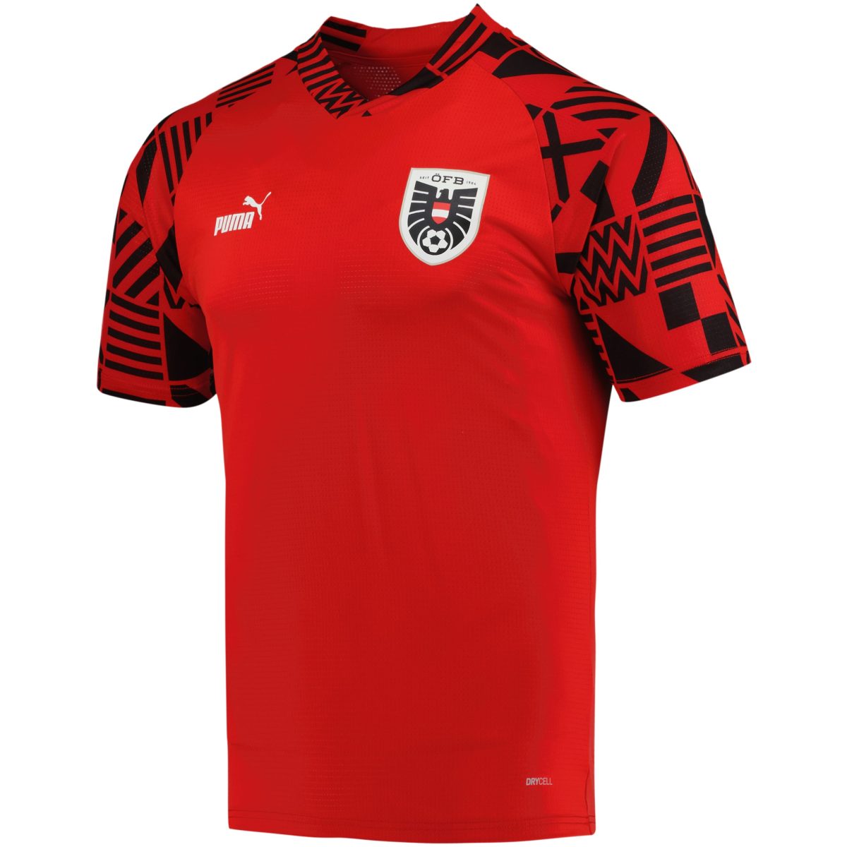 austria national team puma pre-match v-neck top – red Collection | Australia Football Jerseys And World Cup Kits