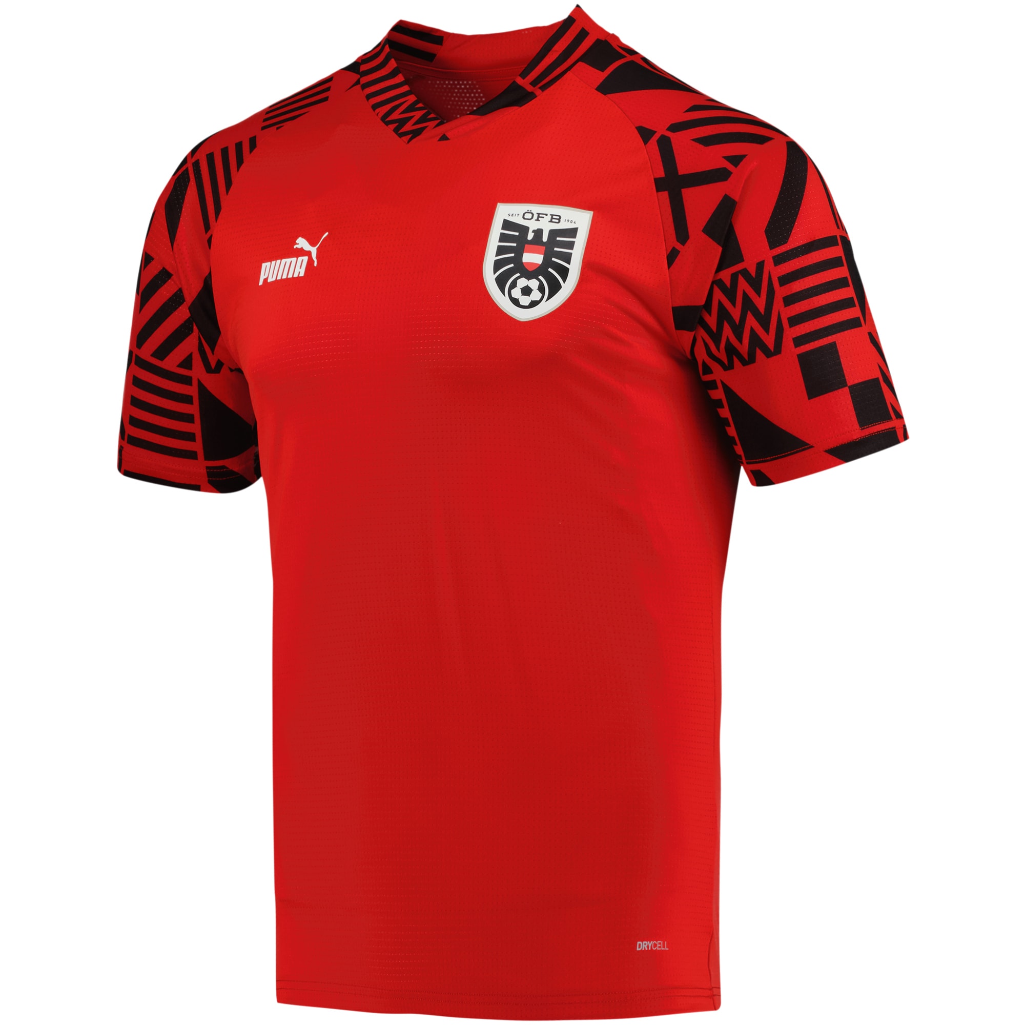 austria national team puma pre-match v-neck top – red Collection | Australia Football Jerseys And World Cup Kits