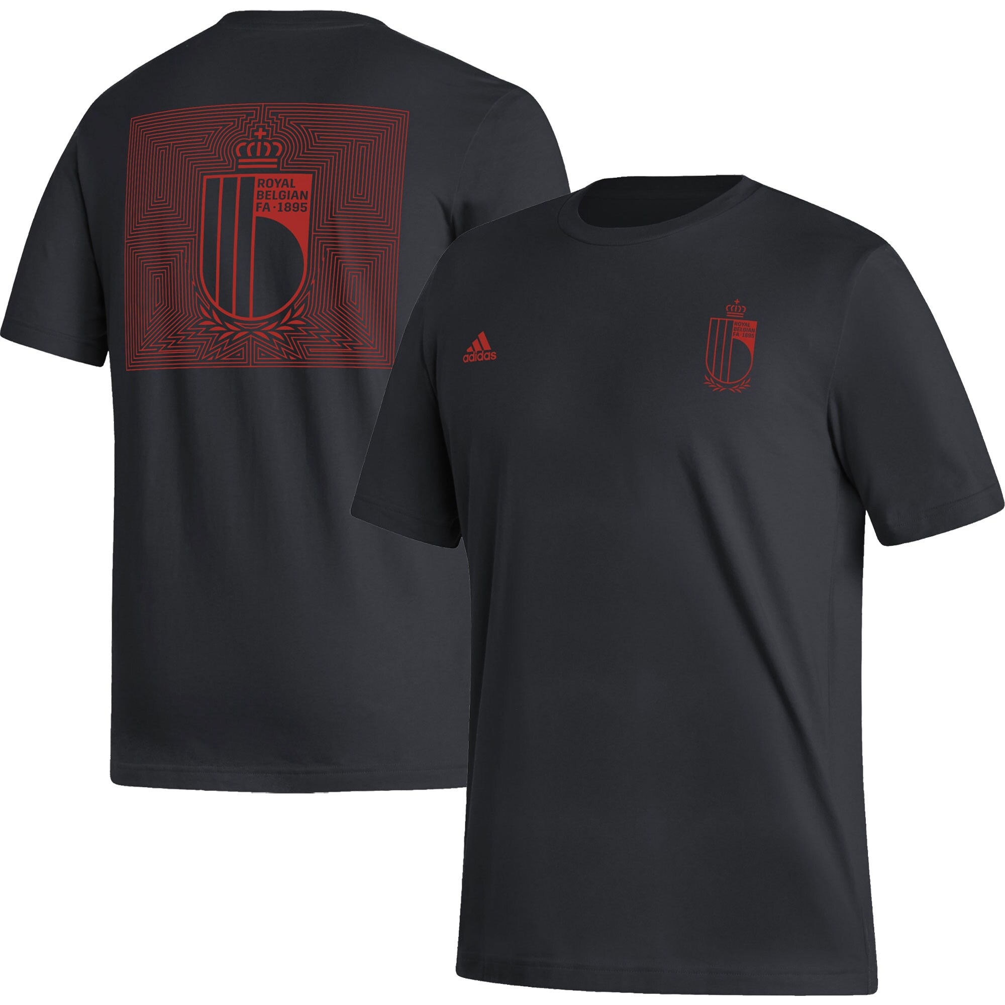 belgium national team adidas pattern crest t-shirt – black Collection | Australia Football Jerseys And World Cup Kits