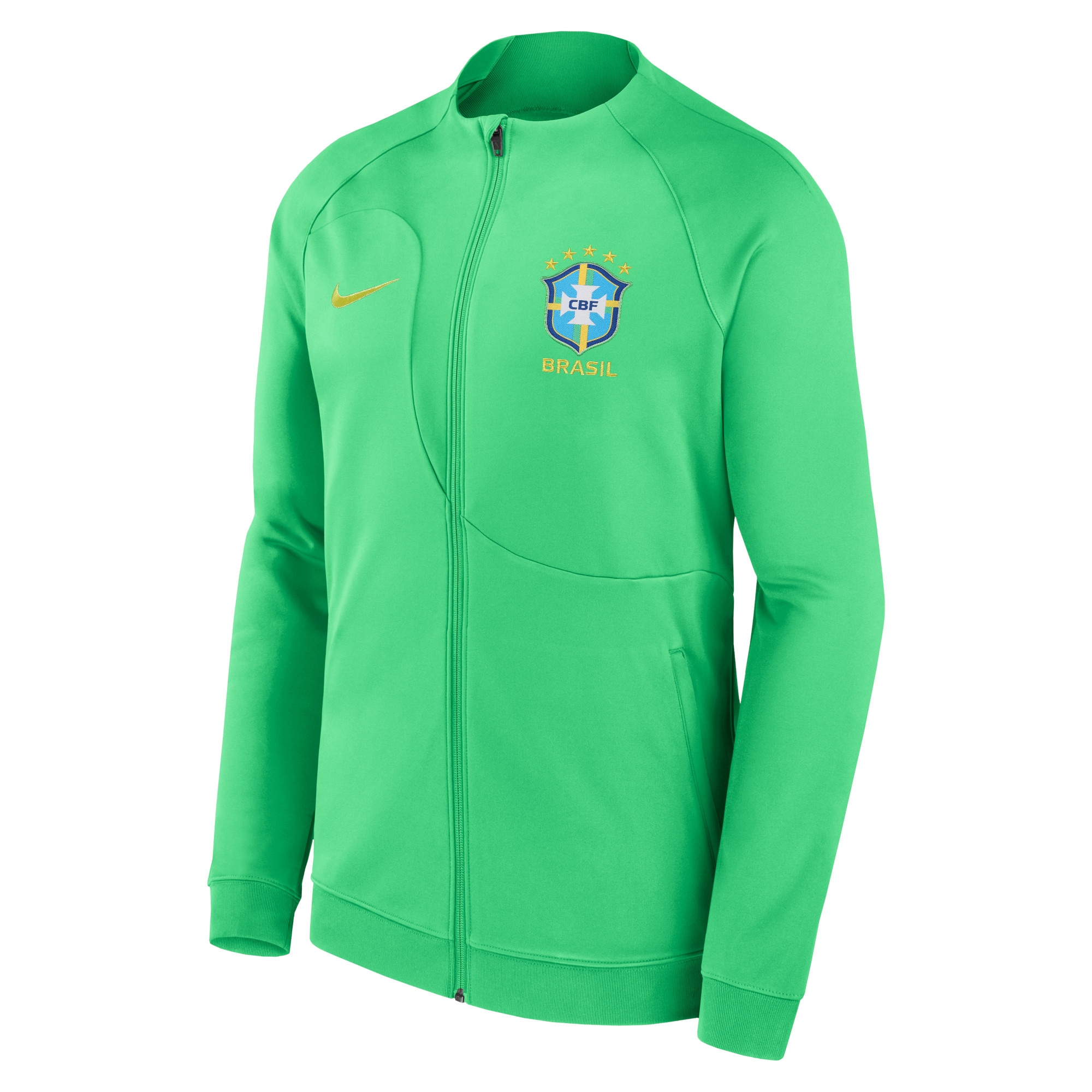 brazil national team nike 2022 academy pro anthem performance raglan full-zip jacket – green Collection | Australia Football Jerseys And World Cup Kits