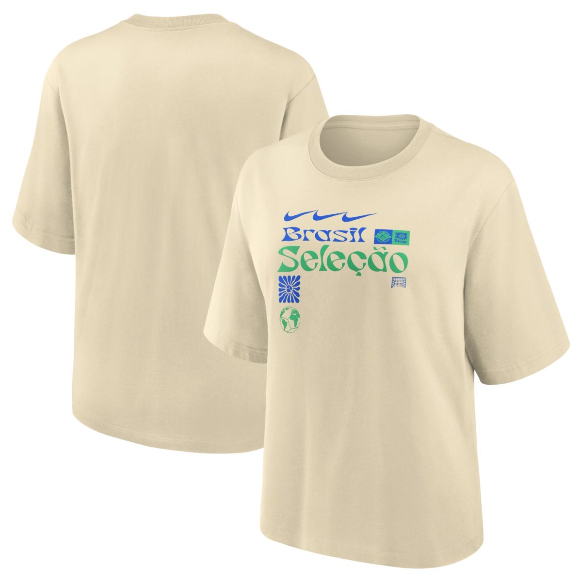 brazil national team nike womens earth t-shirt – cream Collection | Australia Football Jerseys And World Cup Kits