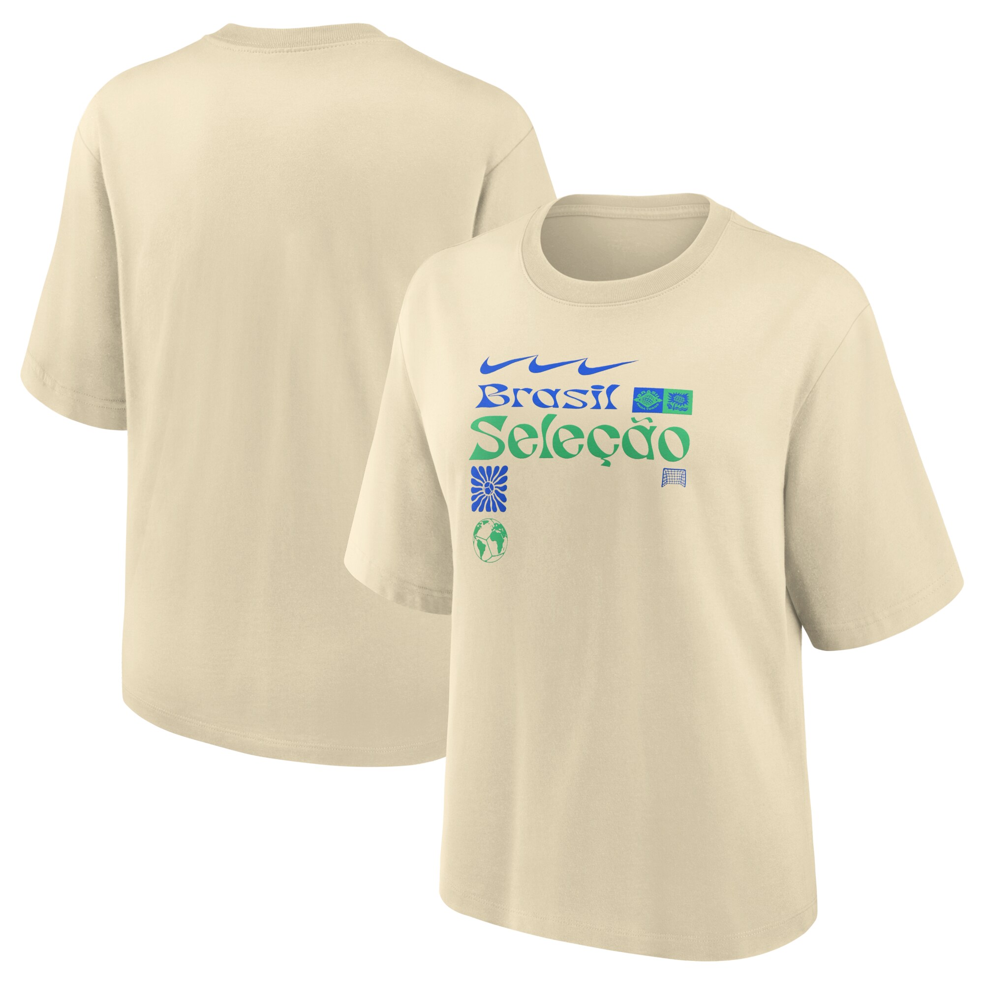brazil national team nike womens earth t-shirt – cream Collection | Australia Football Jerseys And World Cup Kits