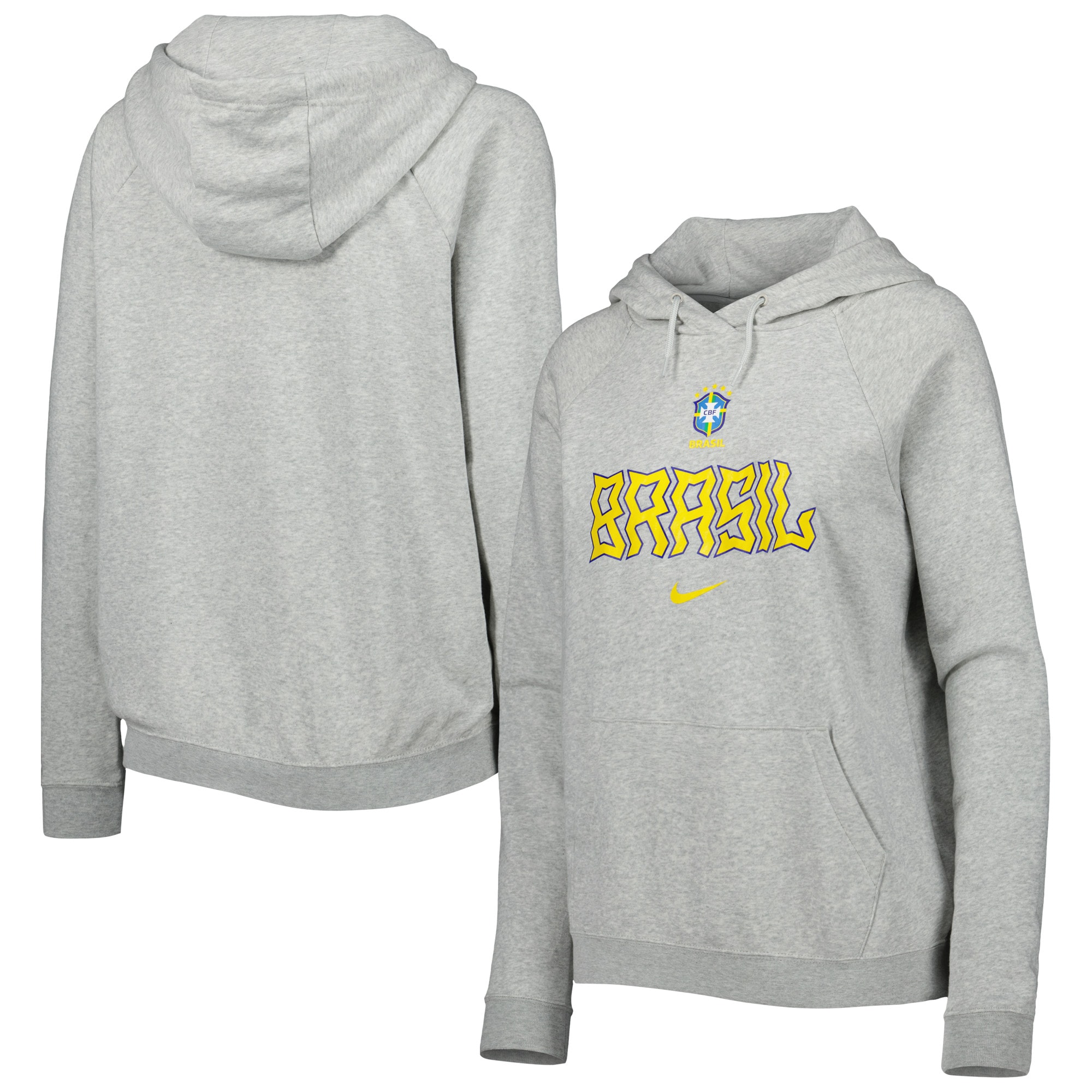 brazil national team nike womens lockup varsity fleece raglan pullover hoodie – heather gray Collection | Australia Football Jerseys And World Cup Kits