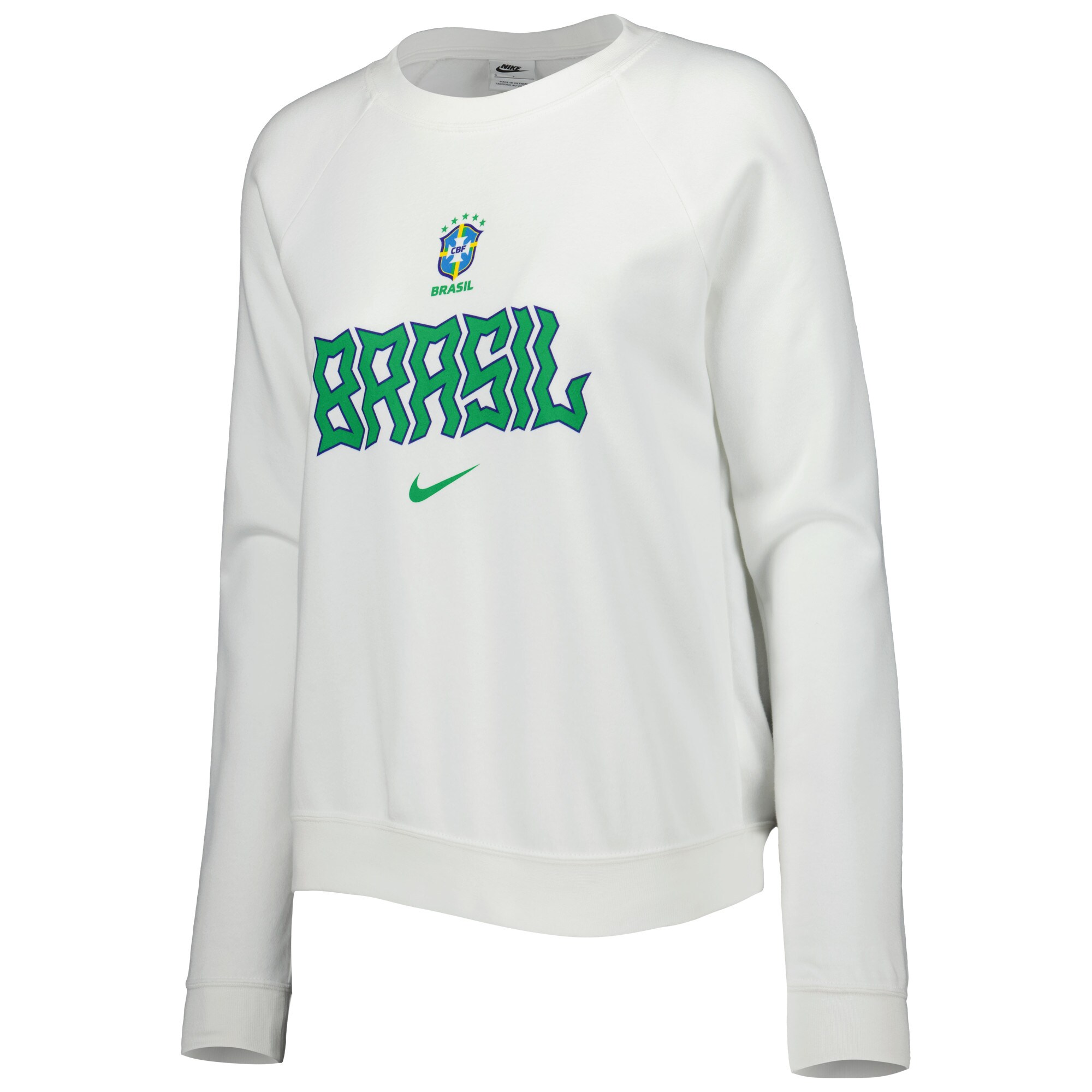 brazil national team nike womens lockup varsity tri-blend raglan pullover sweatshirt – white Collection | Australia Football Jerseys And World Cup Kits