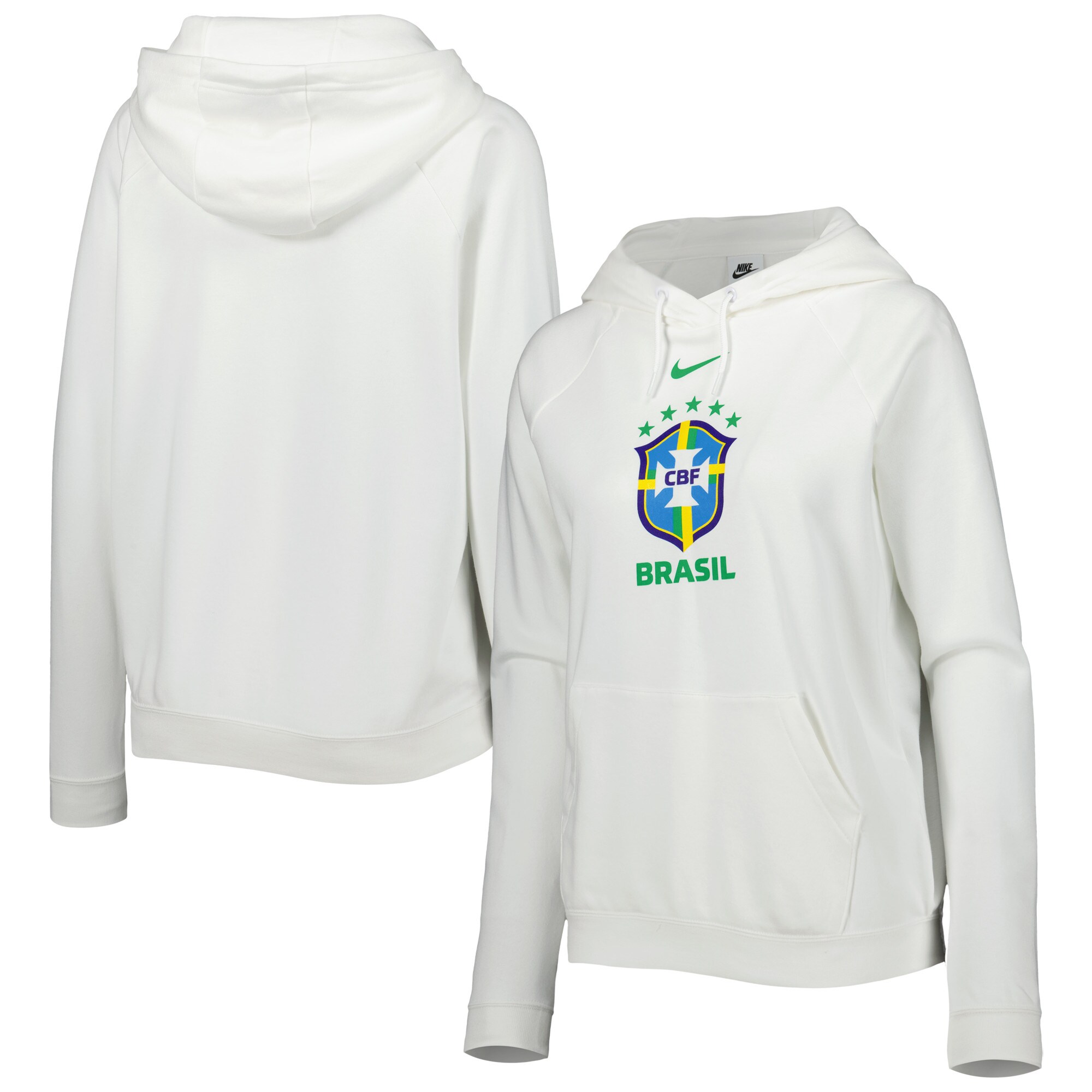 brazil national team nike womens varsity raglan tri-blend pullover hoodie – white Collection | Australia Football Jerseys And World Cup Kits
