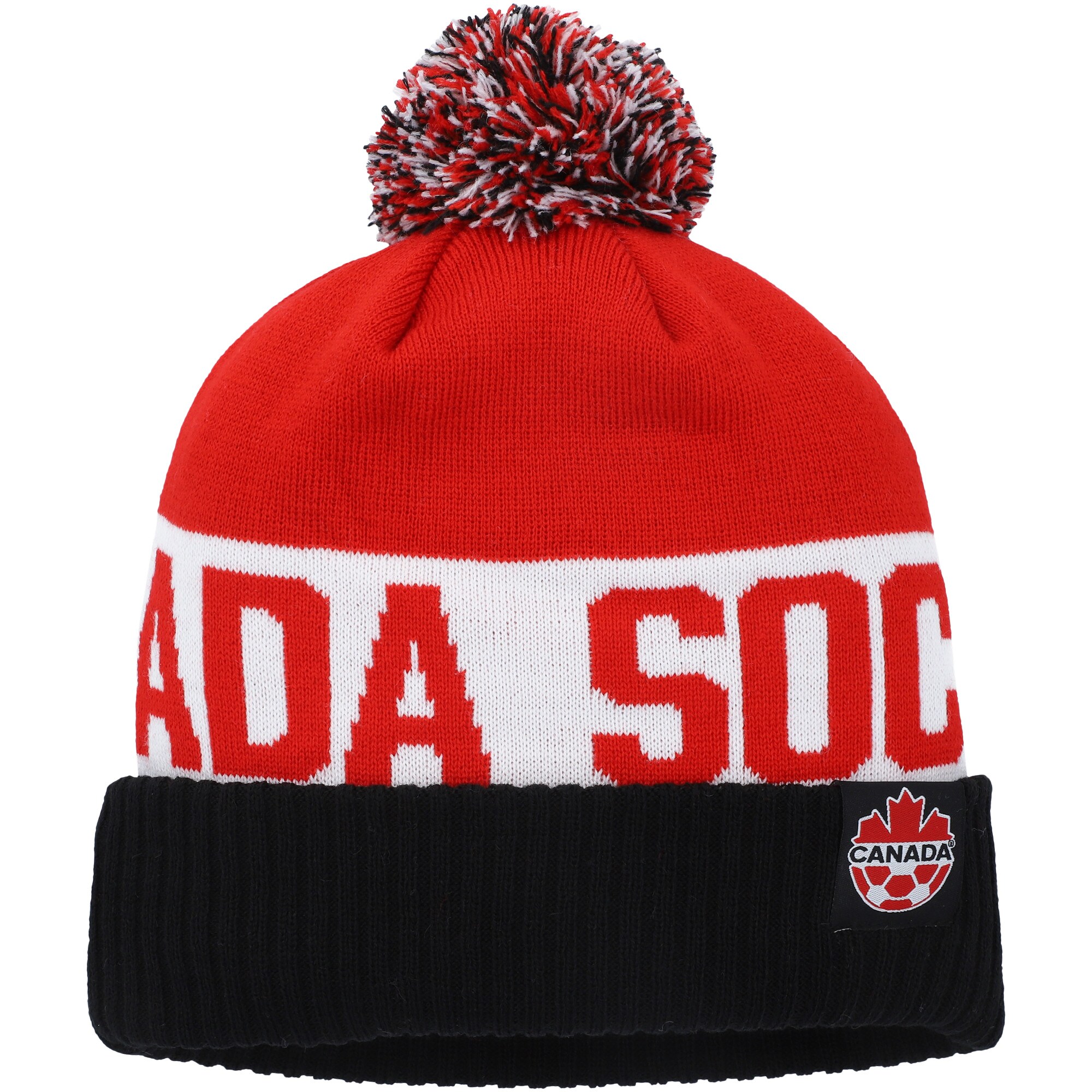 canada soccer nike classic stripe cuffed knit hat with pom – blackred Collection | Australia Football Jerseys And World Cup Kits