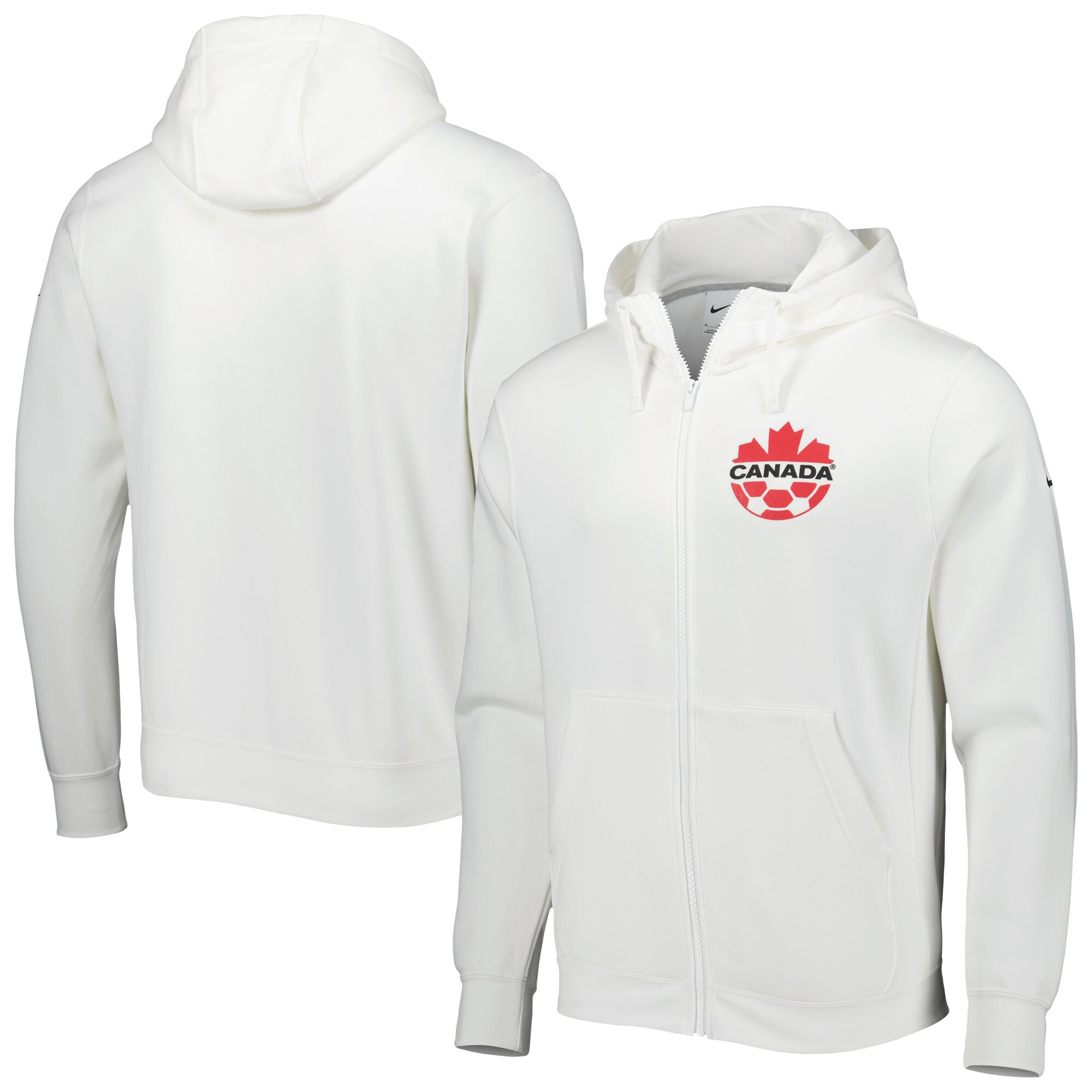 canada soccer nike club fleece full-zip hoodie – white Collection | Australia Football Jerseys And World Cup Kits