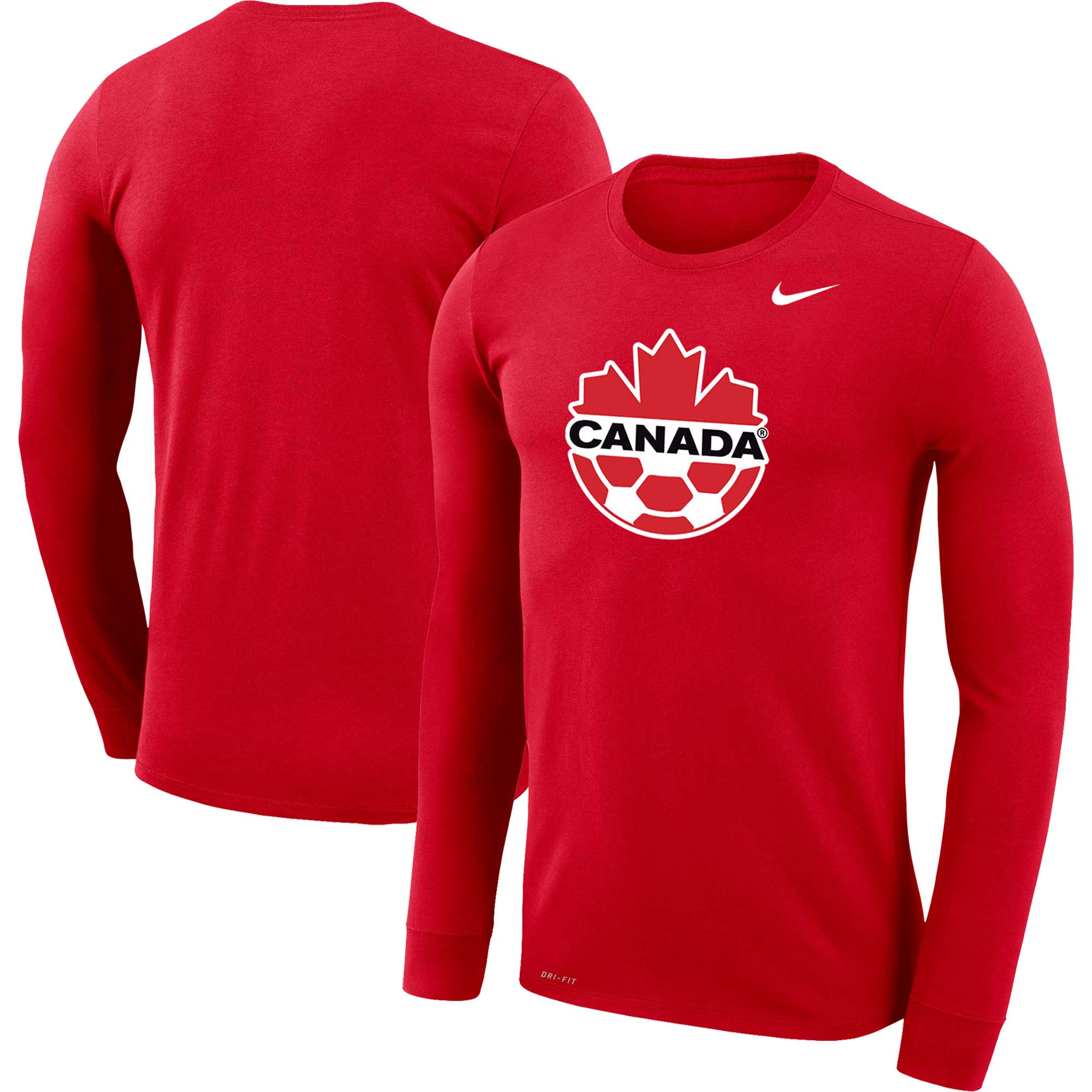 canada soccer nike primary logo legend performance long sleeve t-shirt – red Collection | Australia Football Jerseys And World Cup Kits