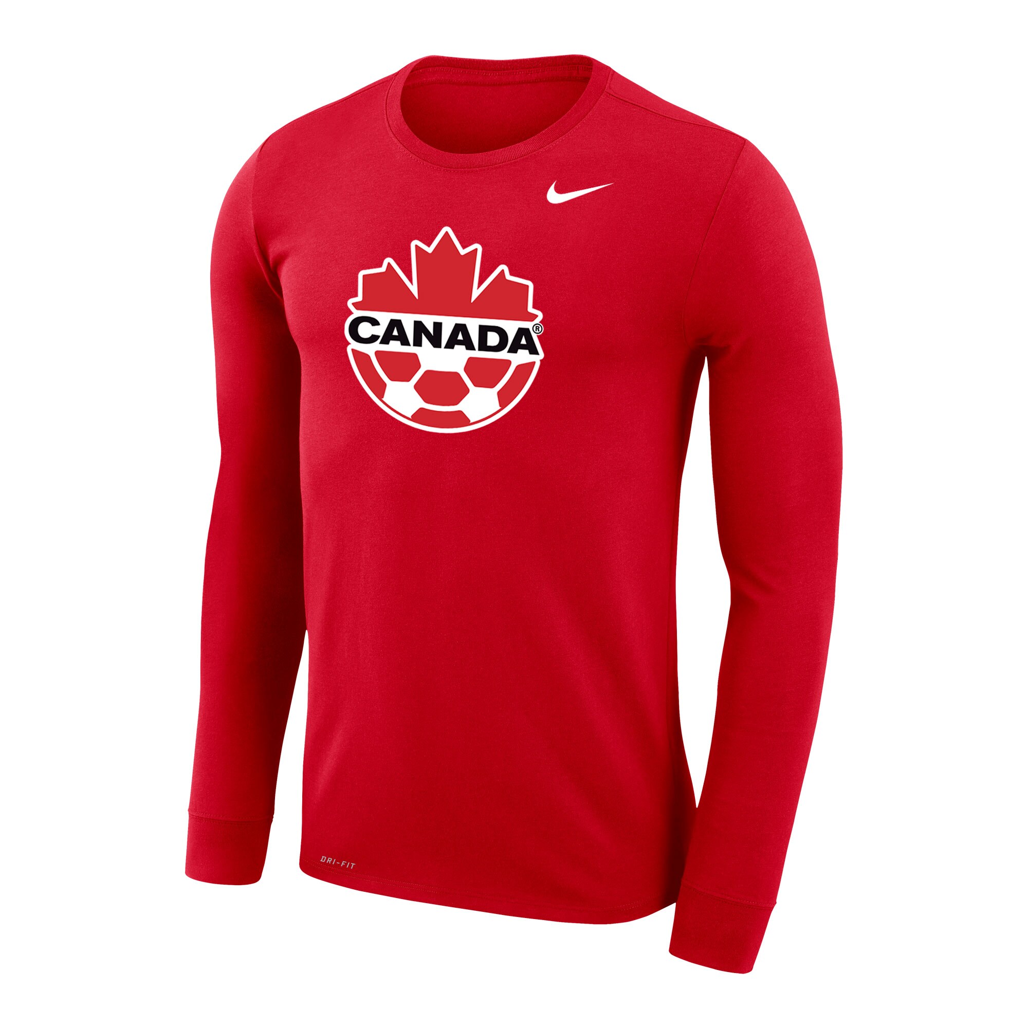 canada soccer nike primary logo legend performance long sleeve t-shirt – red Collection | Australia Football Jerseys And World Cup Kits