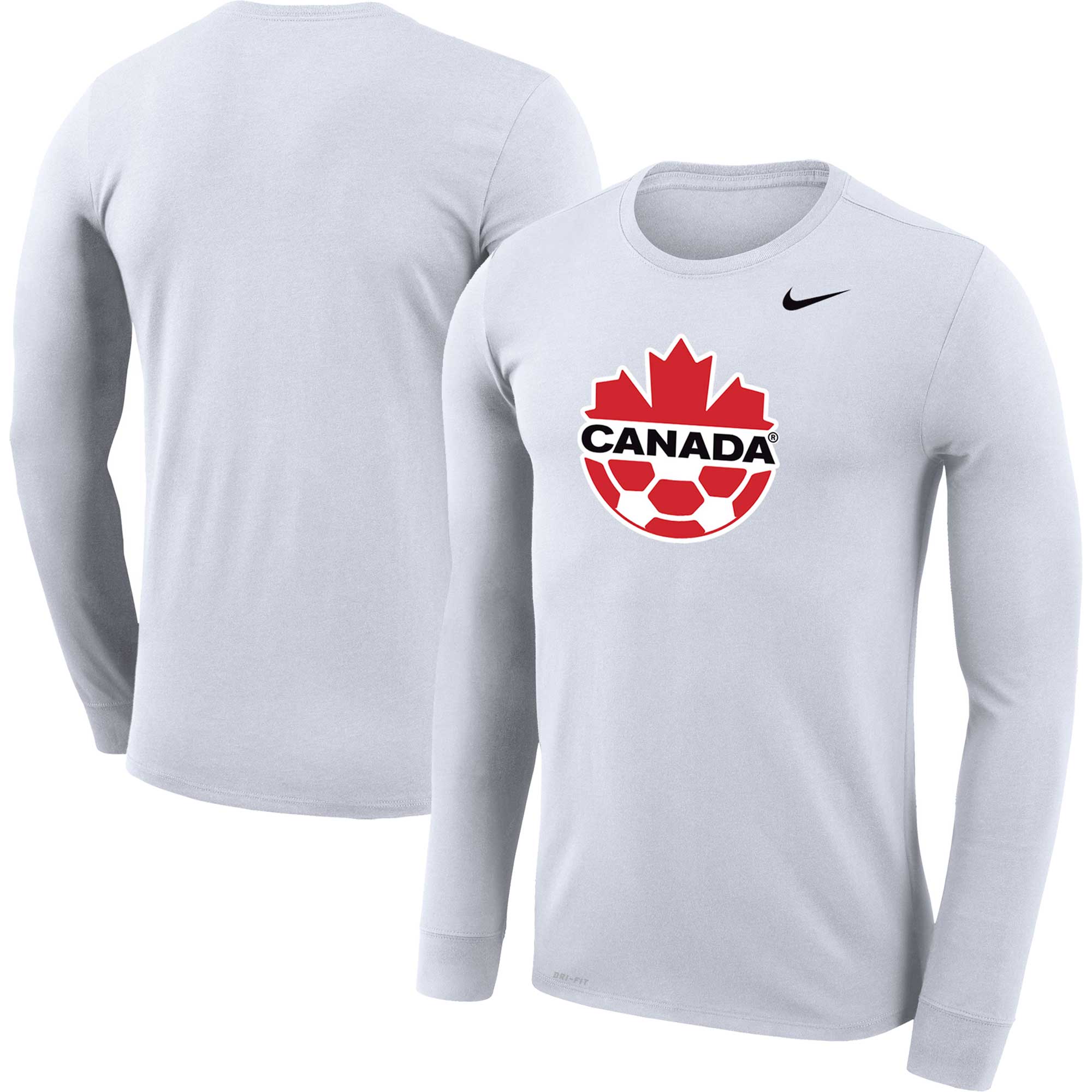 canada soccer nike primary logo legend performance long sleeve t-shirt – white Collection | Australia Football Jerseys And World Cup Kits