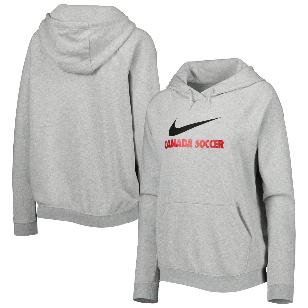 canada soccer nike womens lockup varsity fleece raglan pullover hoodie – heather gray Collection | Australia Football Jerseys And World Cup Kits