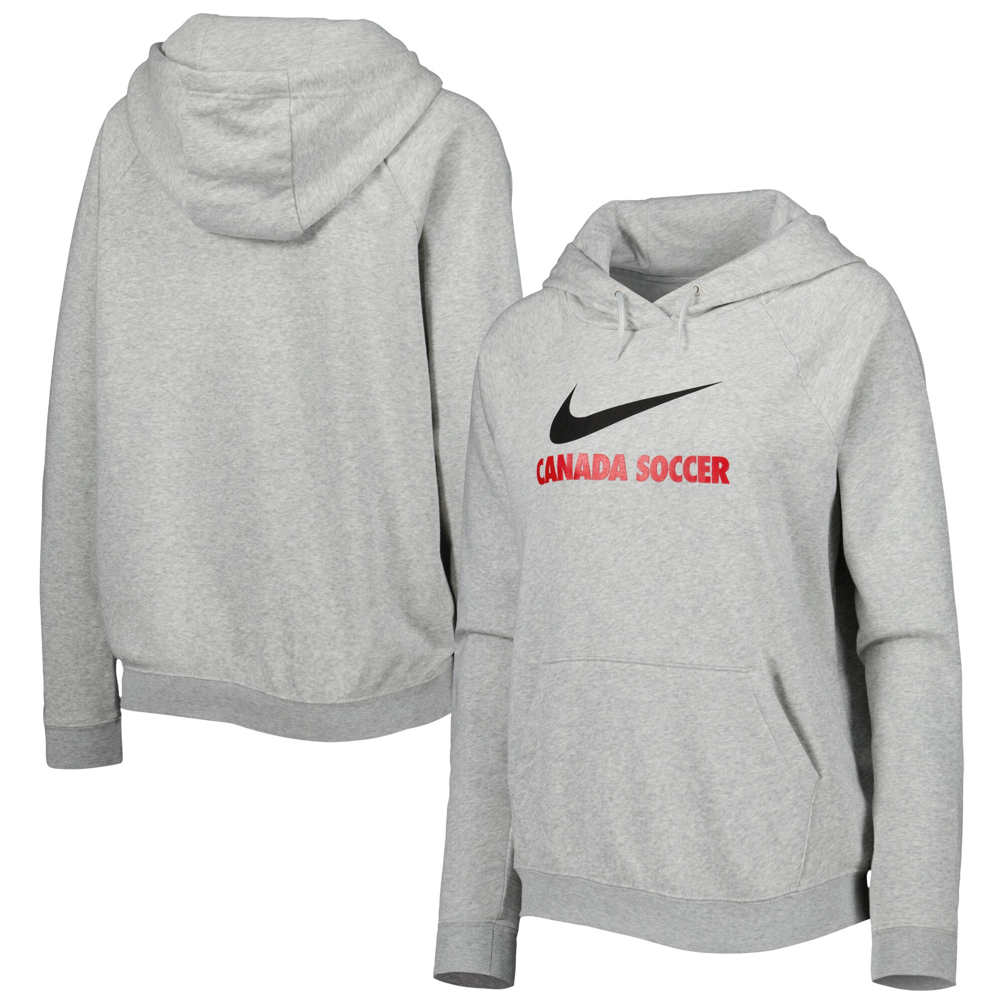 canada soccer nike womens lockup varsity fleece raglan pullover hoodie – heather gray Collection | Australia Football Jerseys And World Cup Kits
