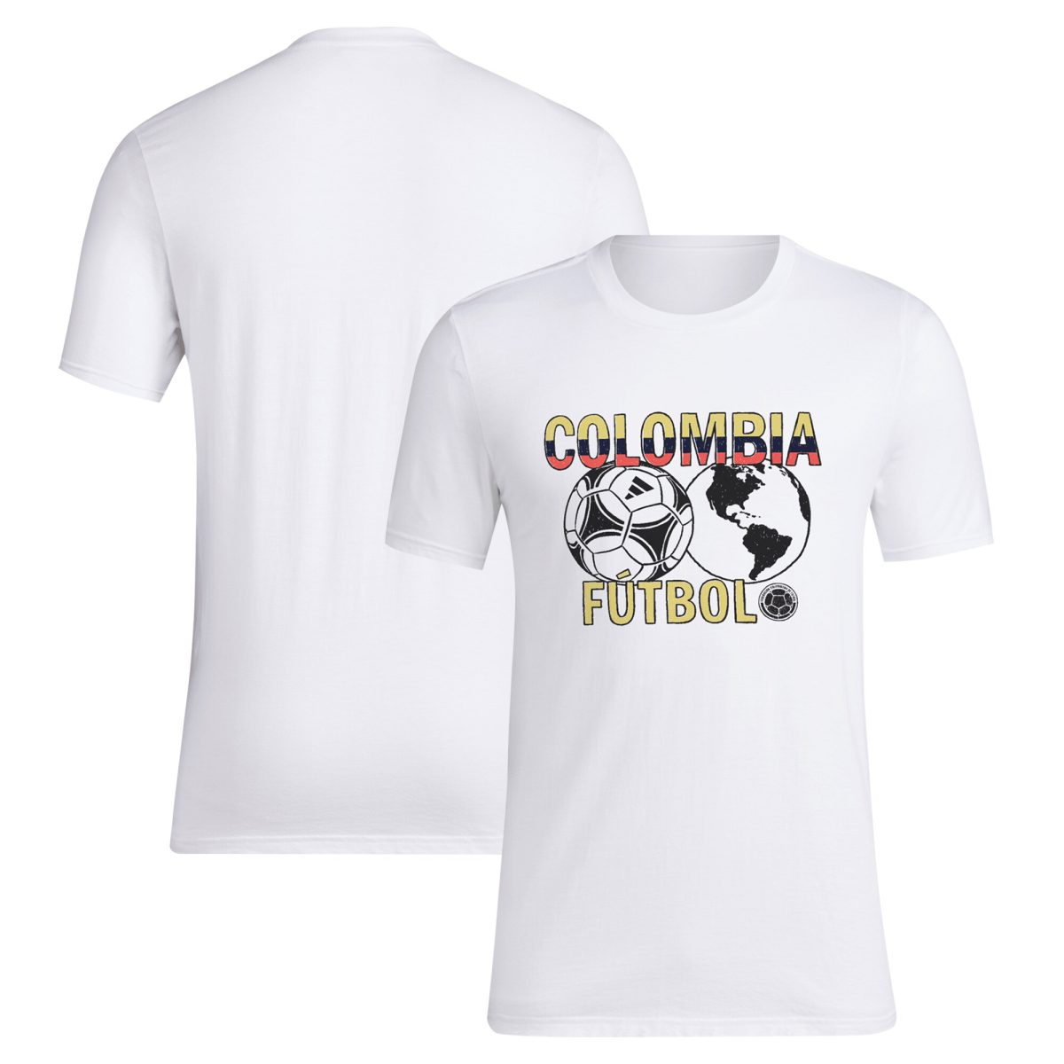 colombia national team adidas around the world t-shirt – white Collection | Australia Football Jerseys And World Cup Kits