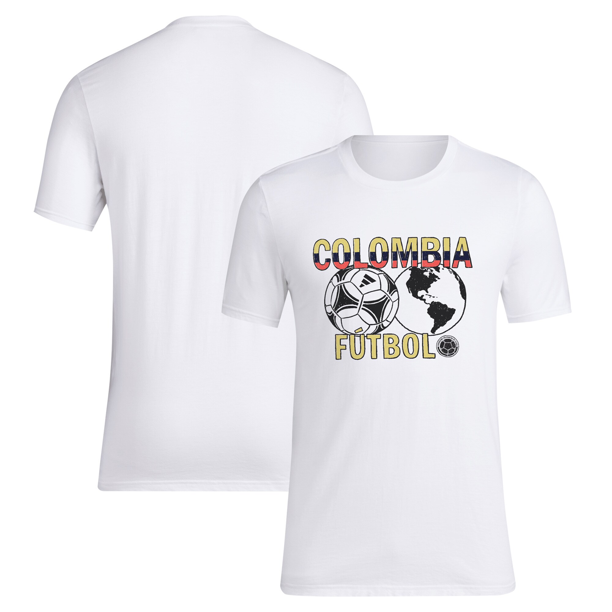 colombia national team adidas around the world t-shirt – white Collection | Australia Football Jerseys And World Cup Kits